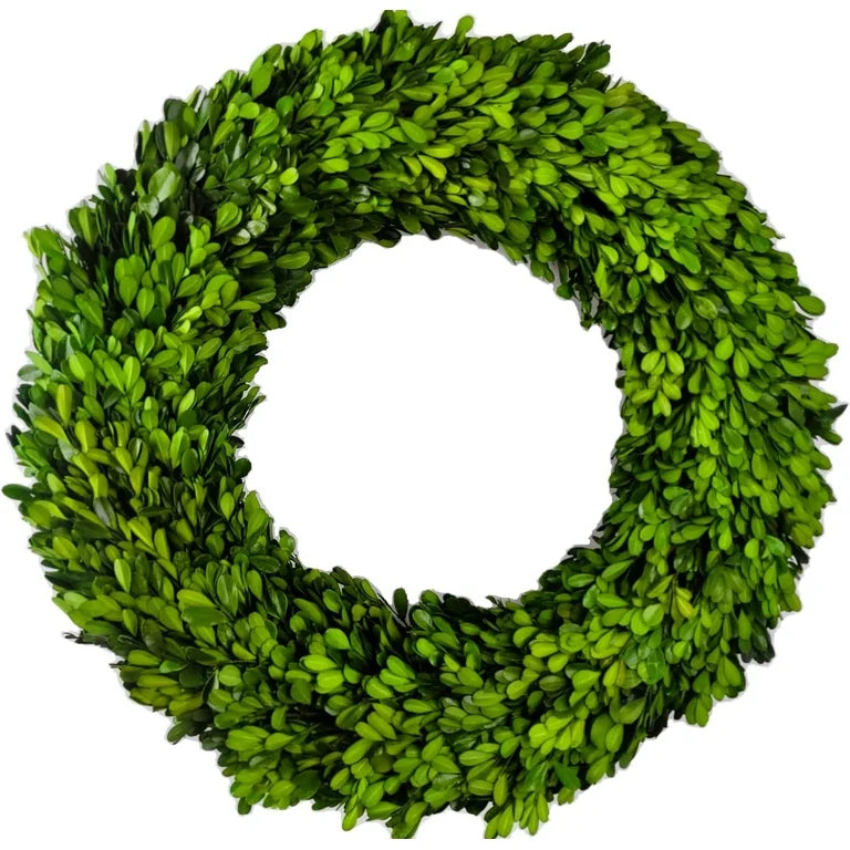 ROUND PRESERVED BOXWOOD WREATH