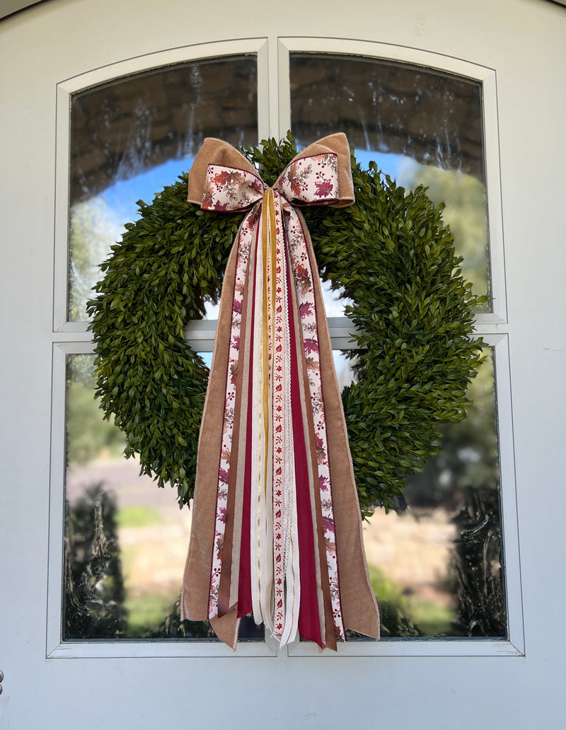 Burgundy Grove Wreath Ribbon