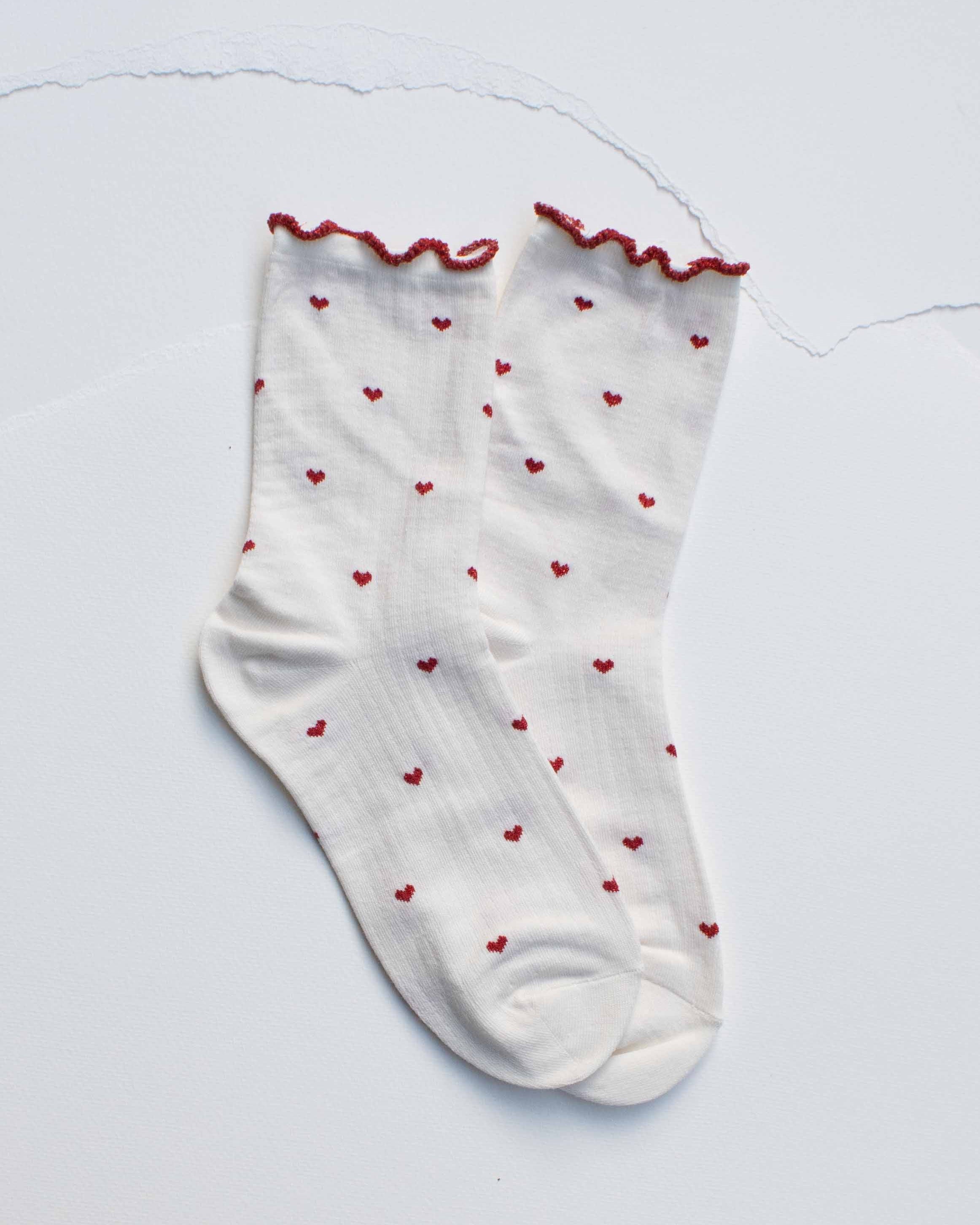 Mini Heart Ruffle Socks