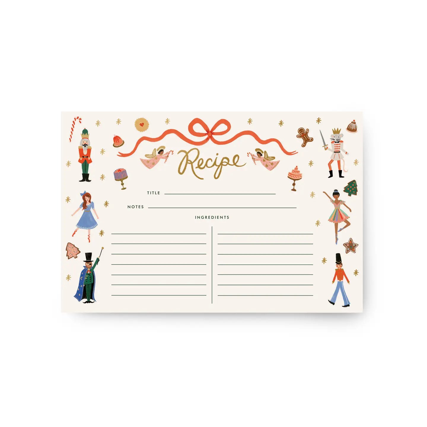 Pack of 12 Nutcracker Recipe Cards