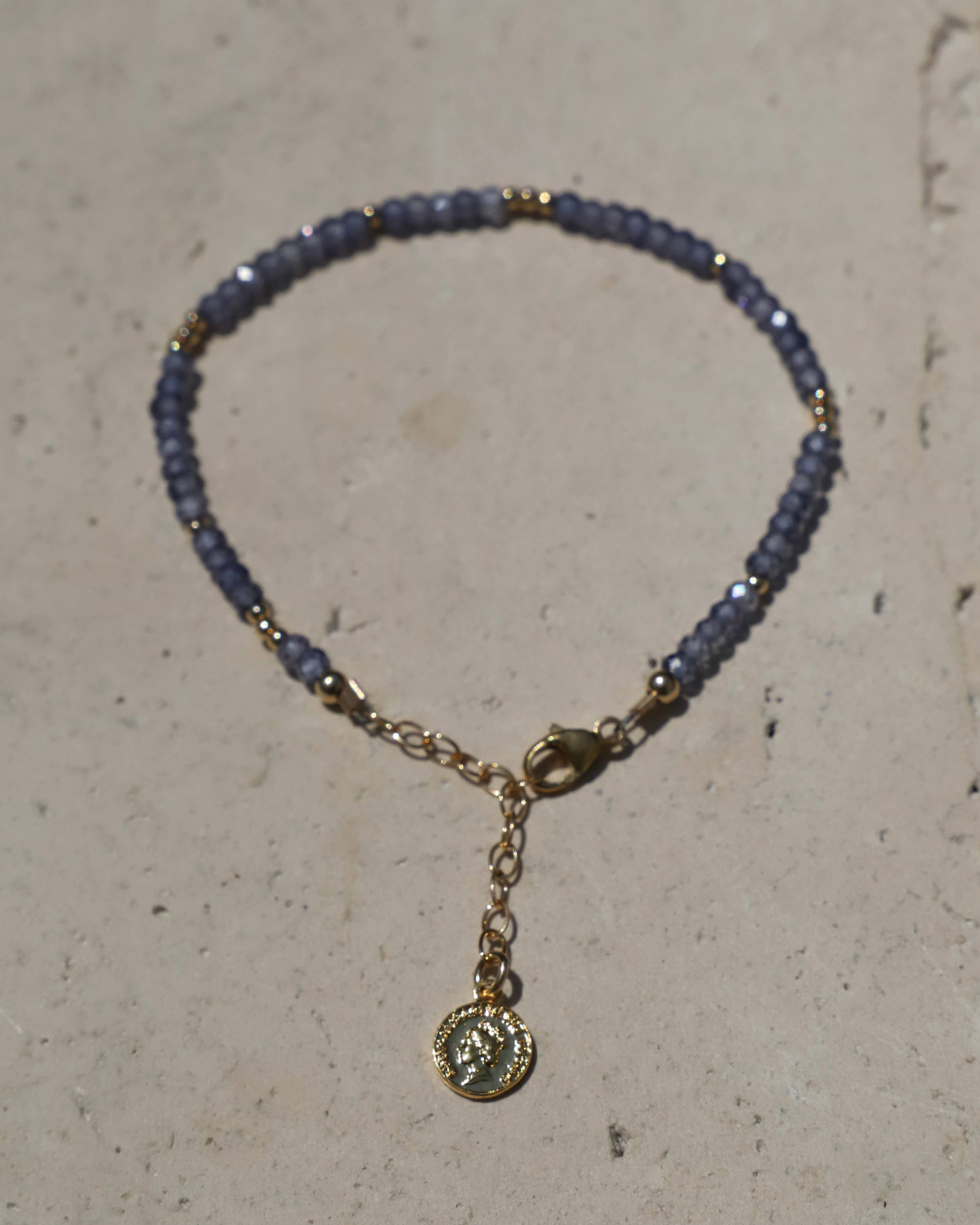 Tanzanite Beaded Bracelet