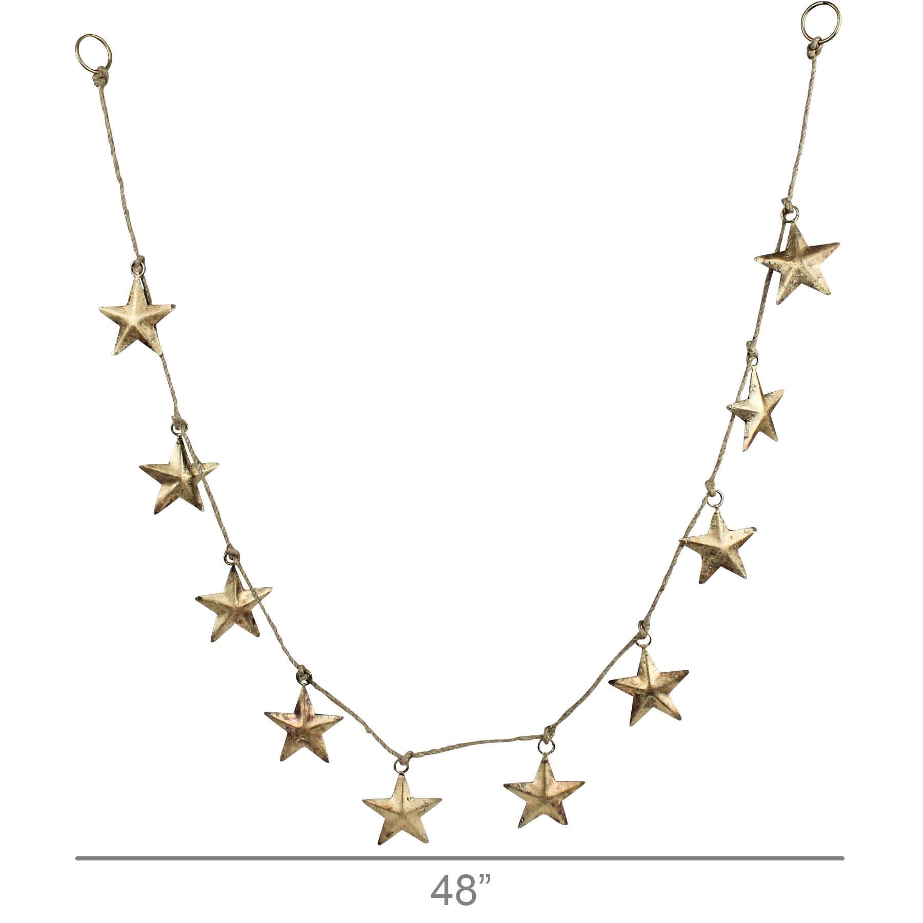 Antique Brass Star Garland