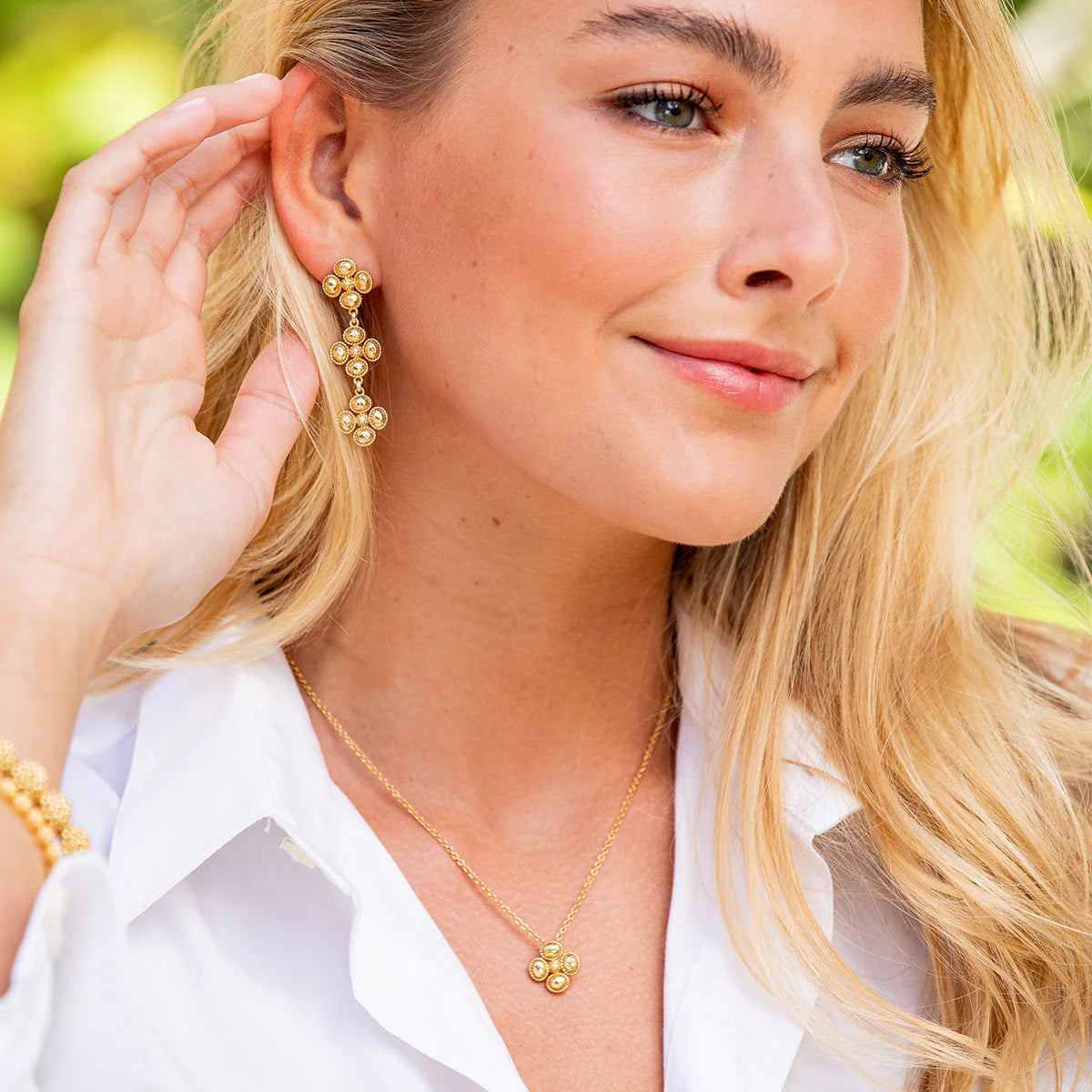 Berry Clover Linear Earrings