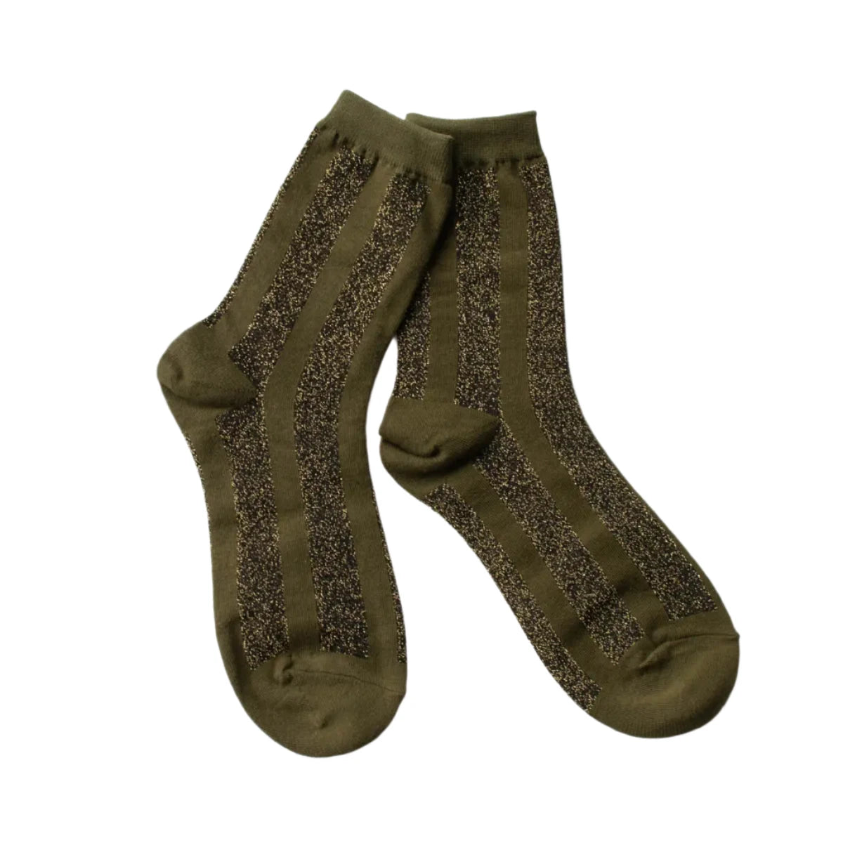 Glitter Vertical Striped Crew Socks