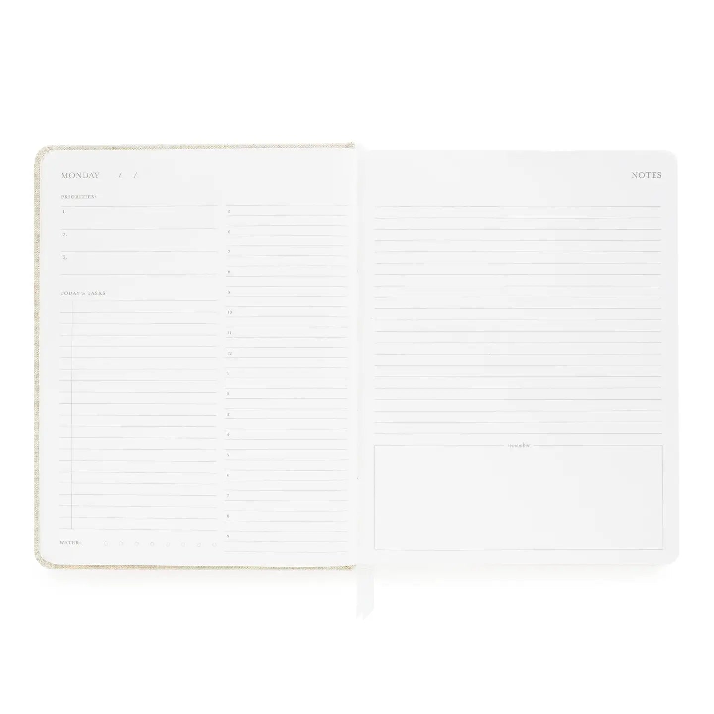 Undated Daily Planner, Flax