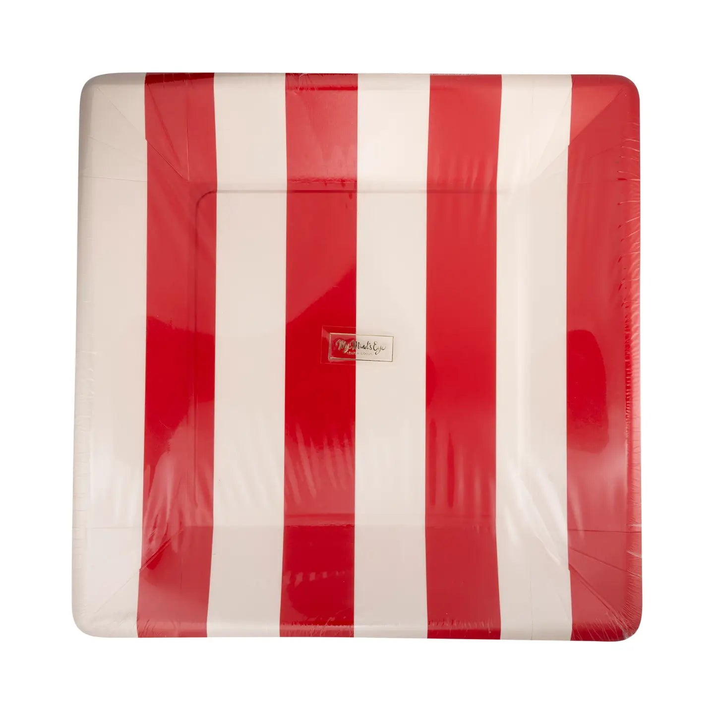 Red and Pink Striped 11" Plate