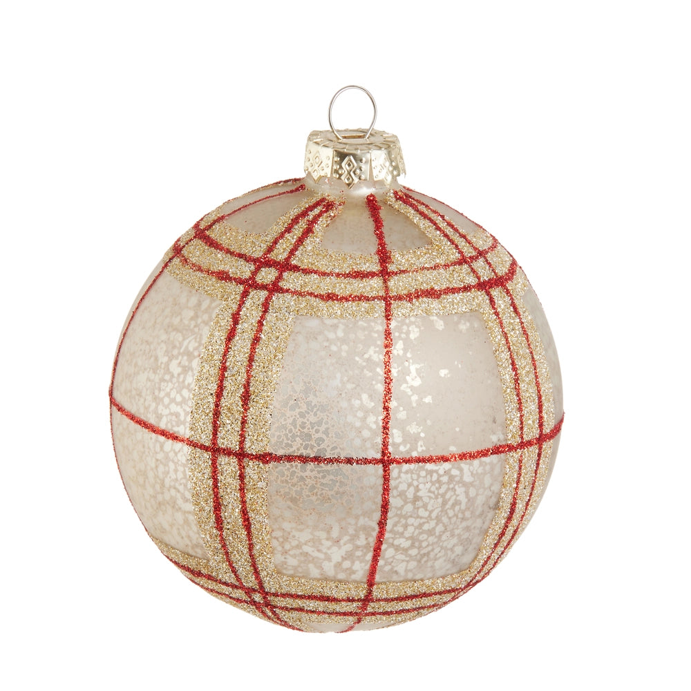 White Plaid Ornament