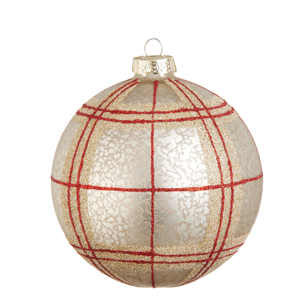 White Plaid Ornament