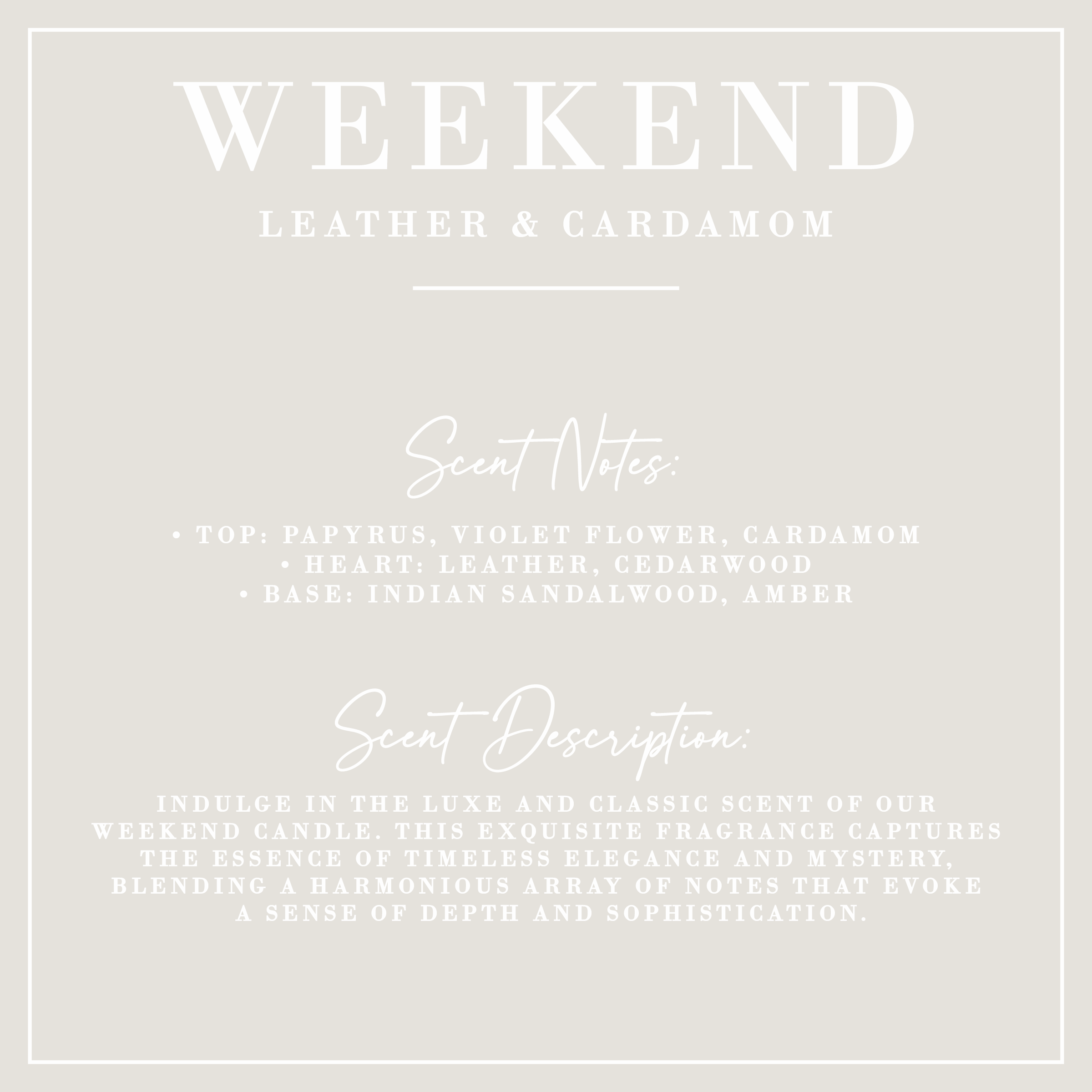 Leather + Cardamom Candle