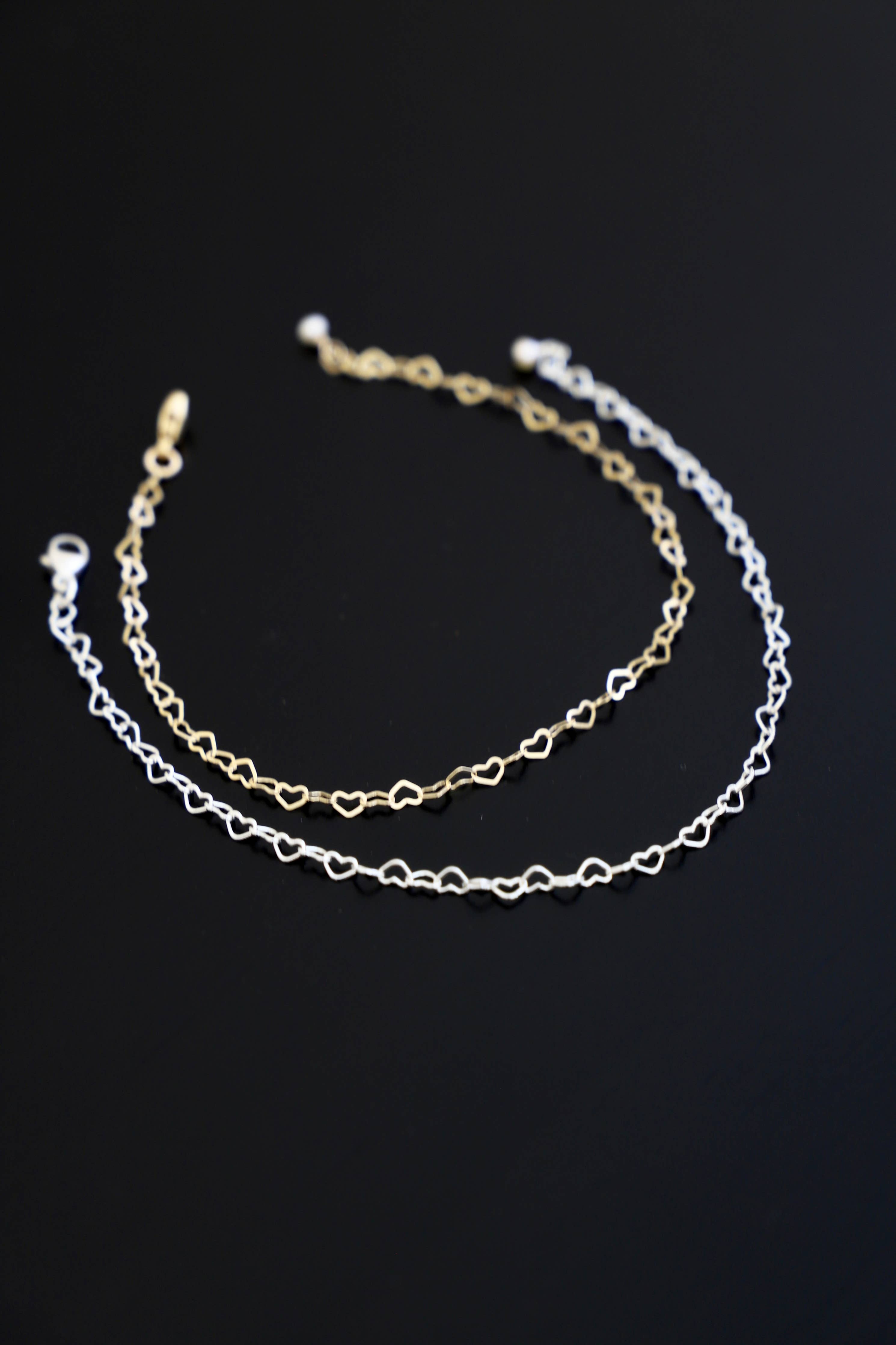 Heart Chain Bracelet Sterling Silver