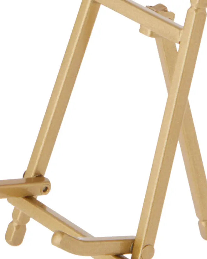 Satin Metal Easel 5" H X 3.375" W X 3.5" D Gold