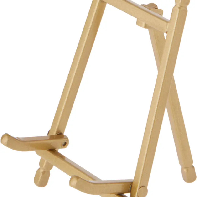 Satin Metal Easel 5" H X 3.375" W X 3.5" D Gold