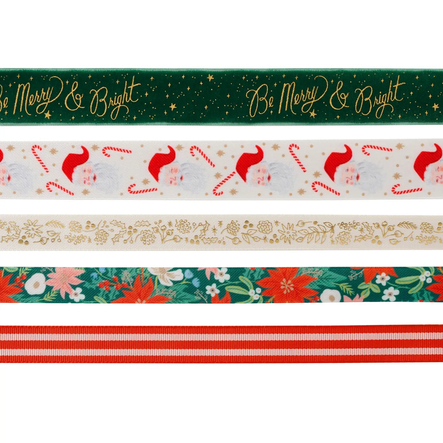 Be Merry & Bright Ribbon Set of 5