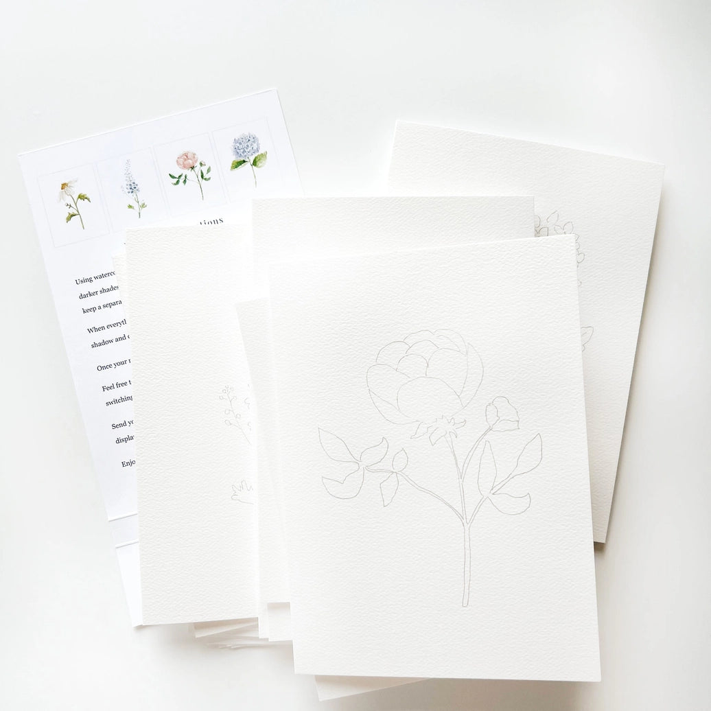 Garden Flowers Paintable Notecards