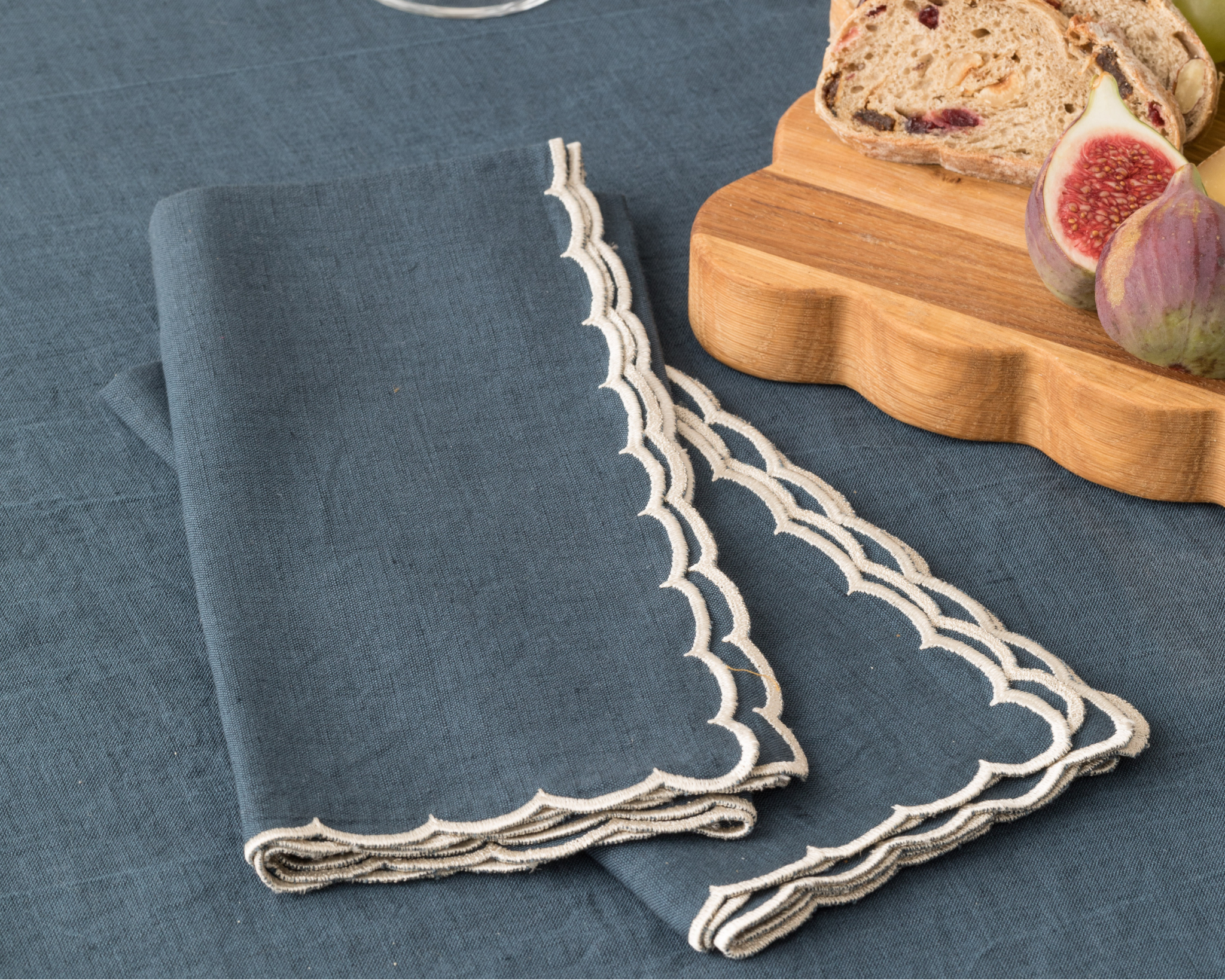 Blue Scalloped Edge Napkin