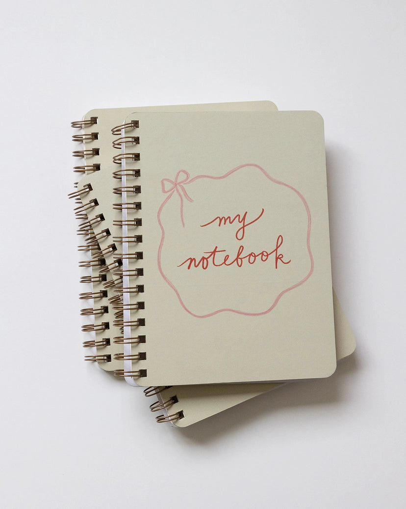 Pink Bow Spiral Notebook