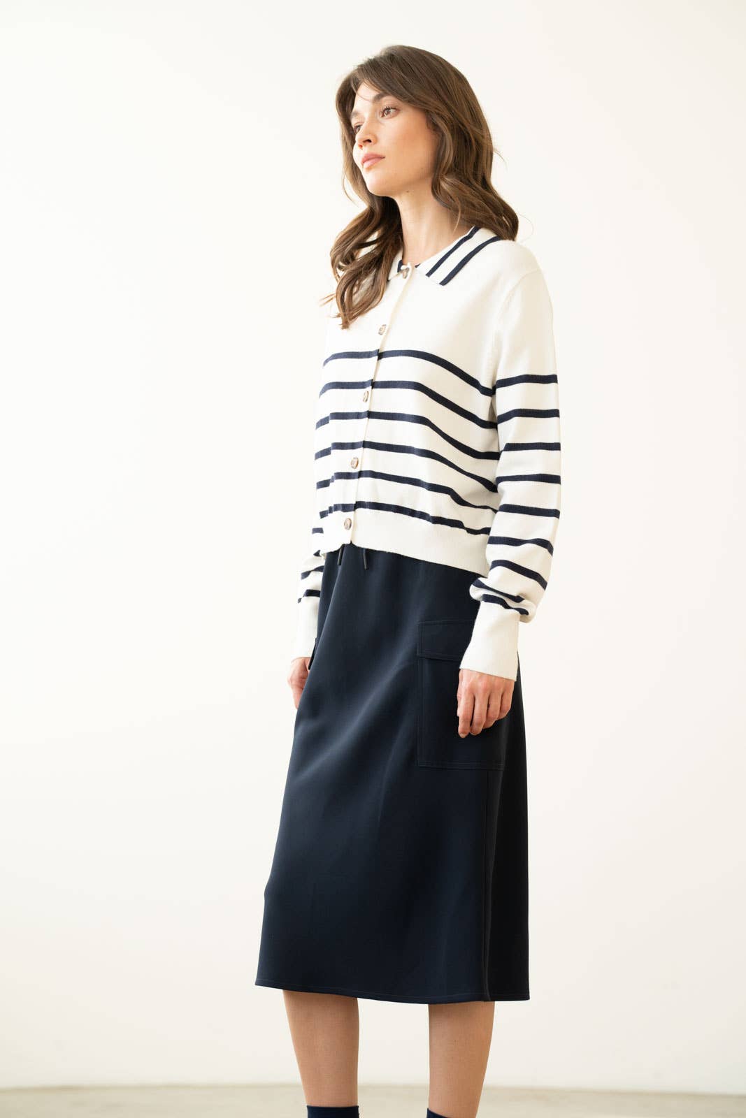 Striped Knitted Cardigan