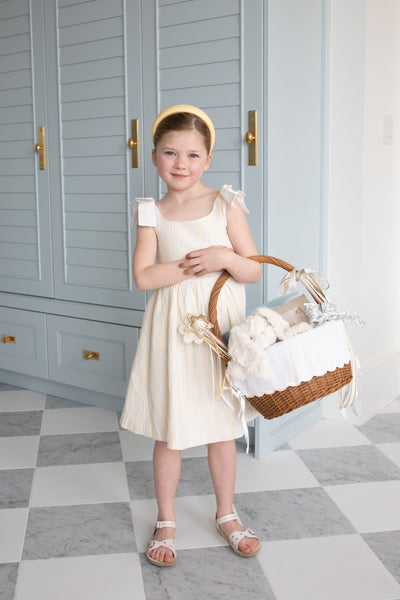 Sunlit Stripe Linen Bow Dress — Haven Haus Co
