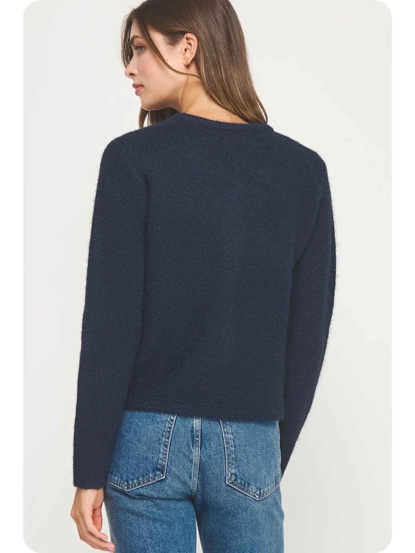 Navy Button Down Cardigan