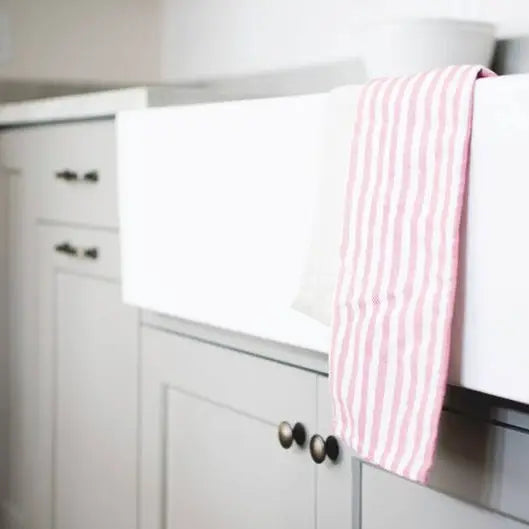 Red French Striped Dish Towel