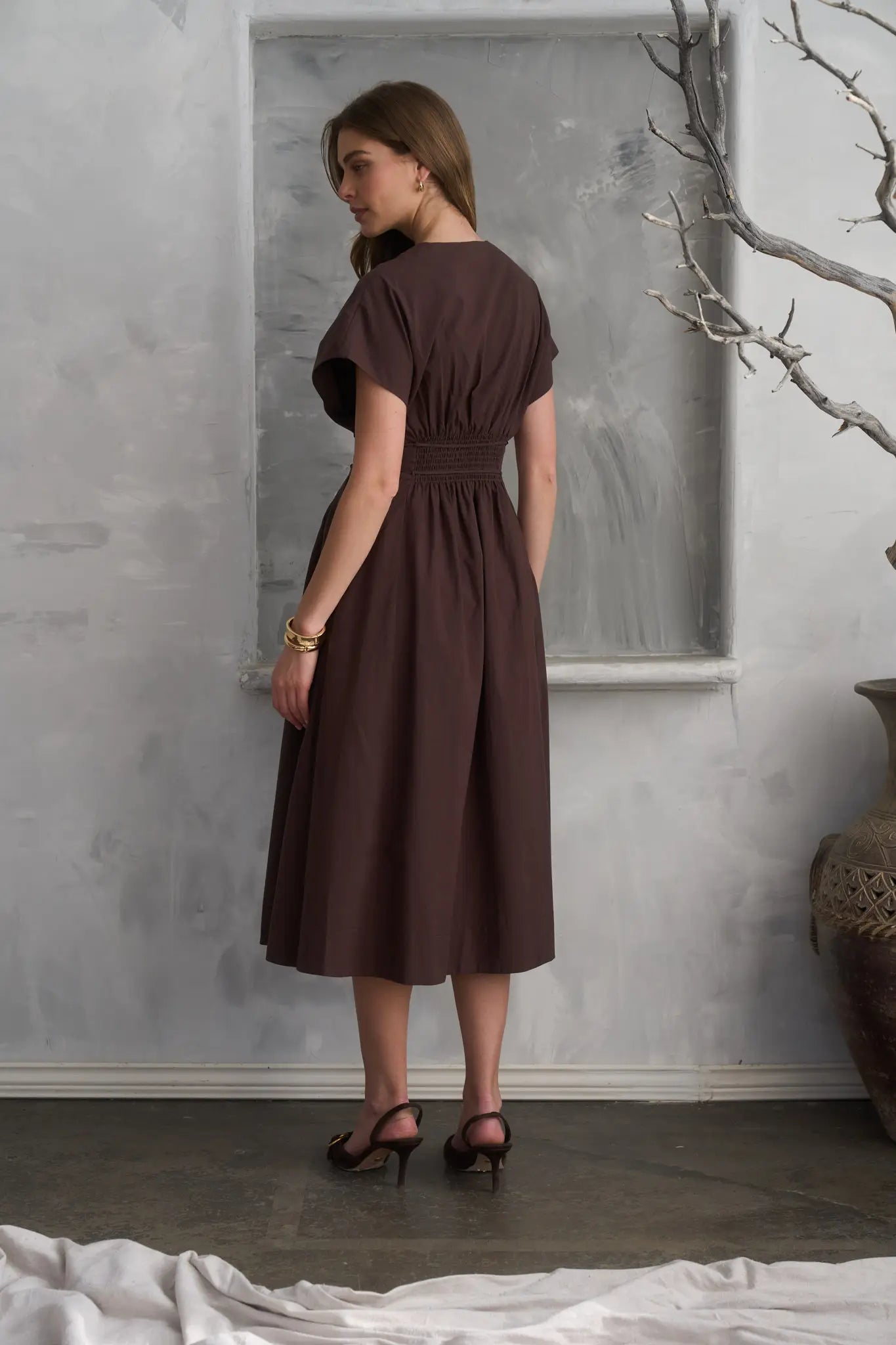 Shelby Pleated Midi Dress