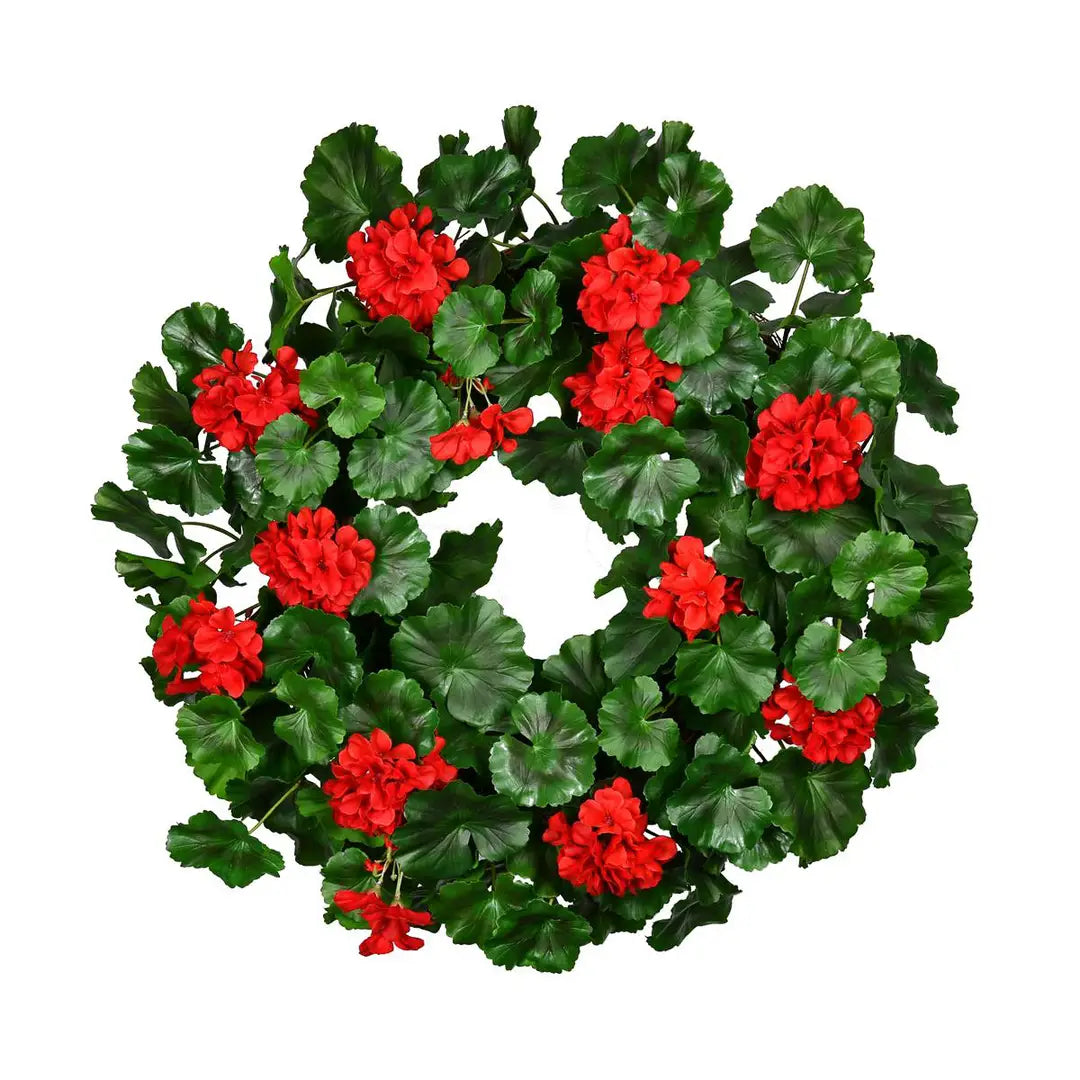Geranium Wreath 26"