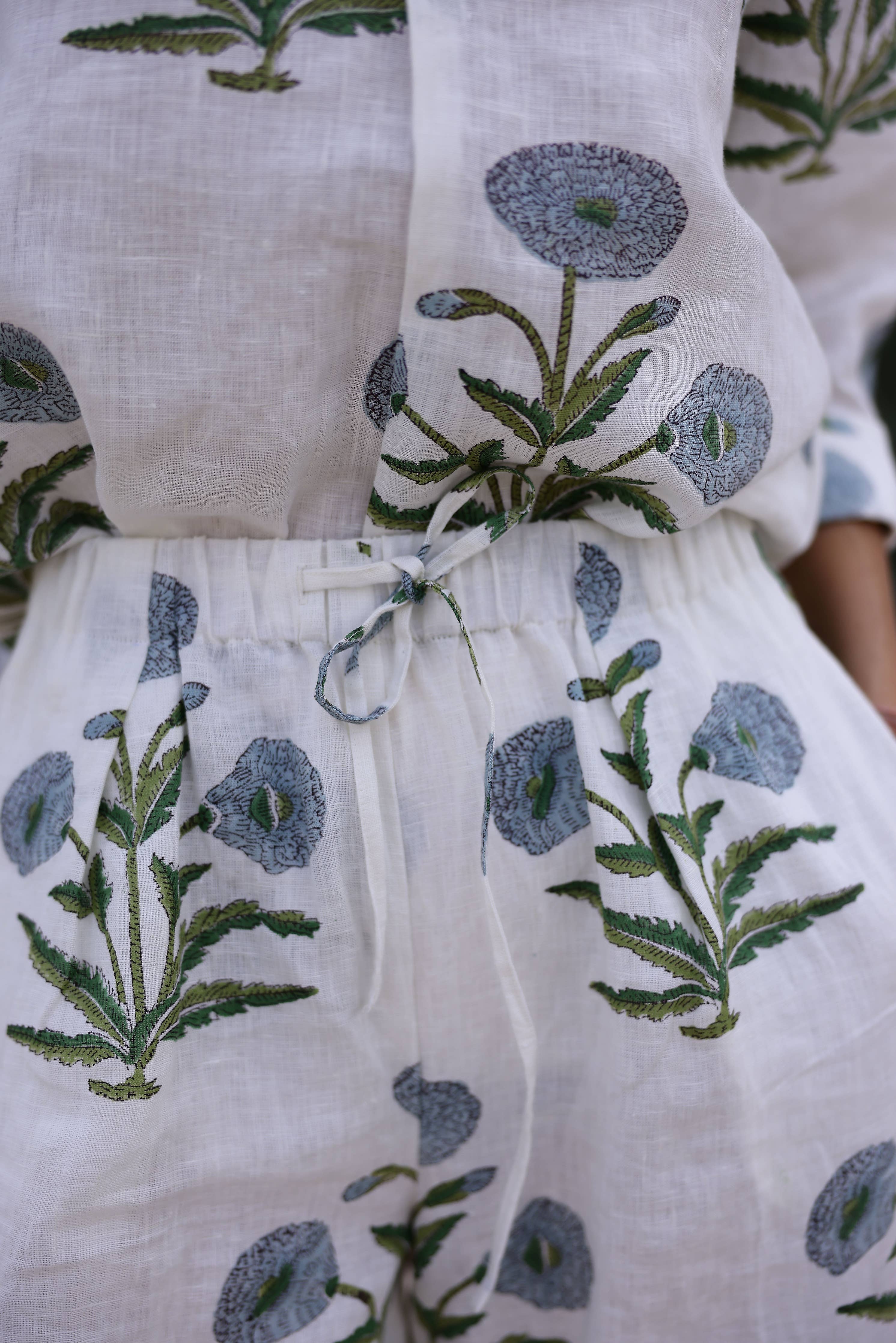 Montecito Wide Leg Pant Blue Flower