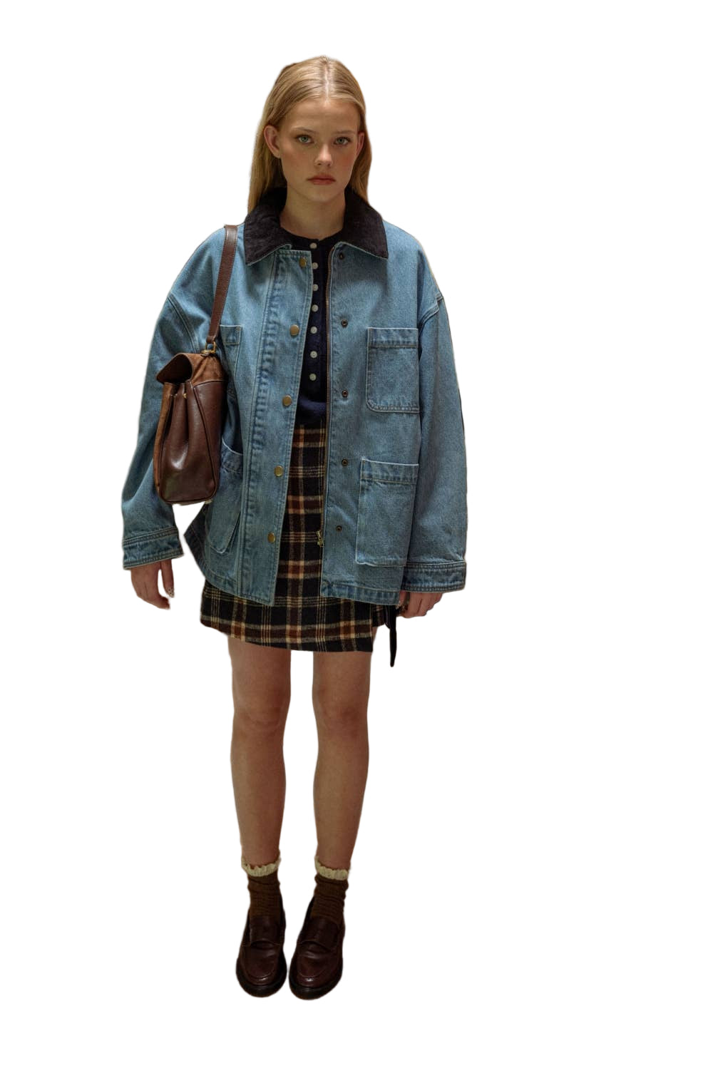 Corduroy Collar Denim Utility Jacket