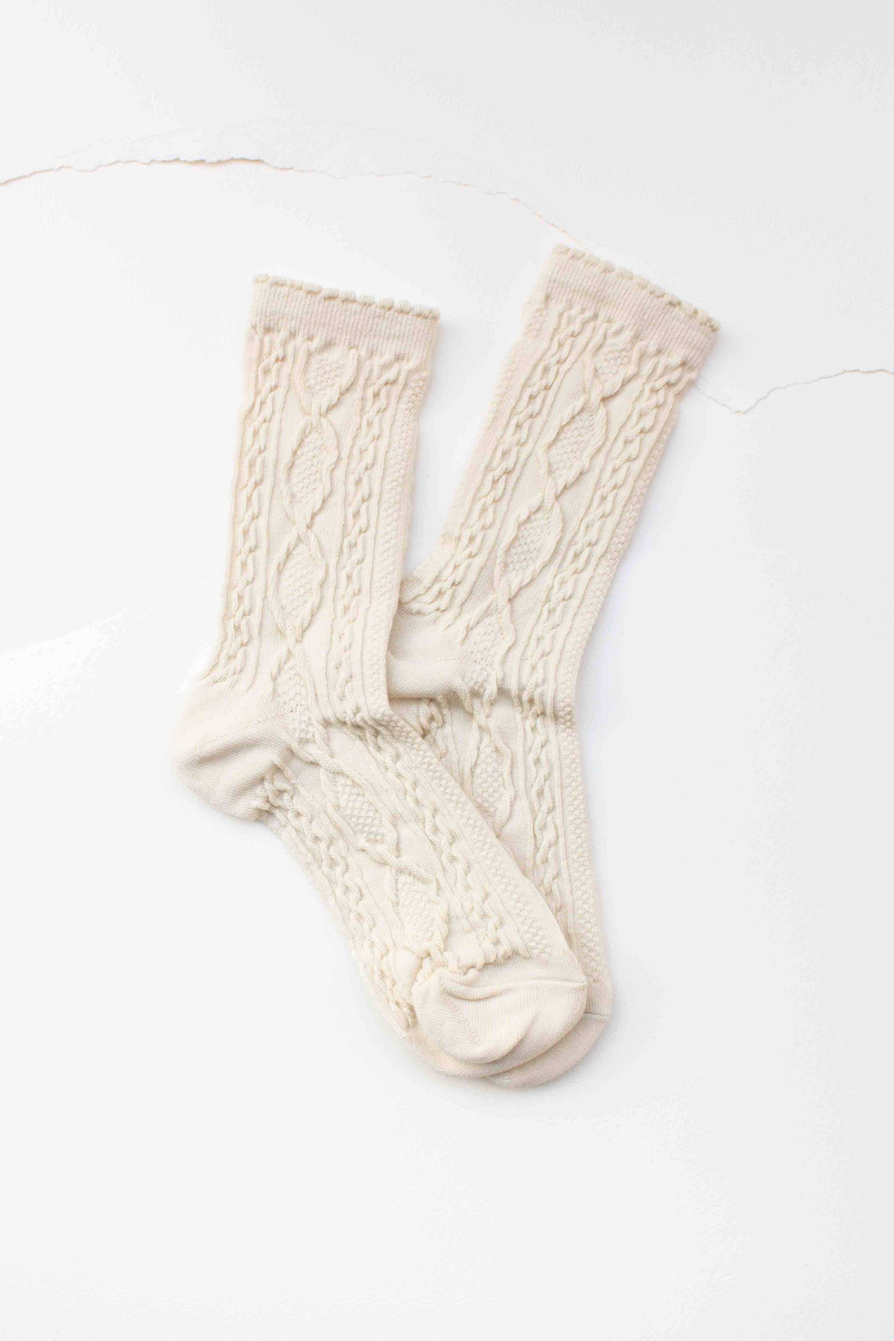 Twist Cotton Crew Socks