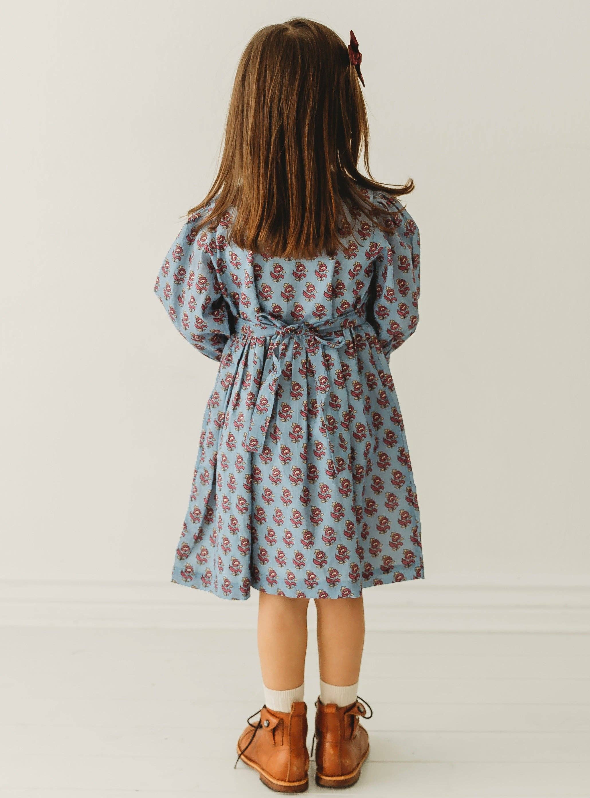 Pale Blue Hand Block Printed Dress