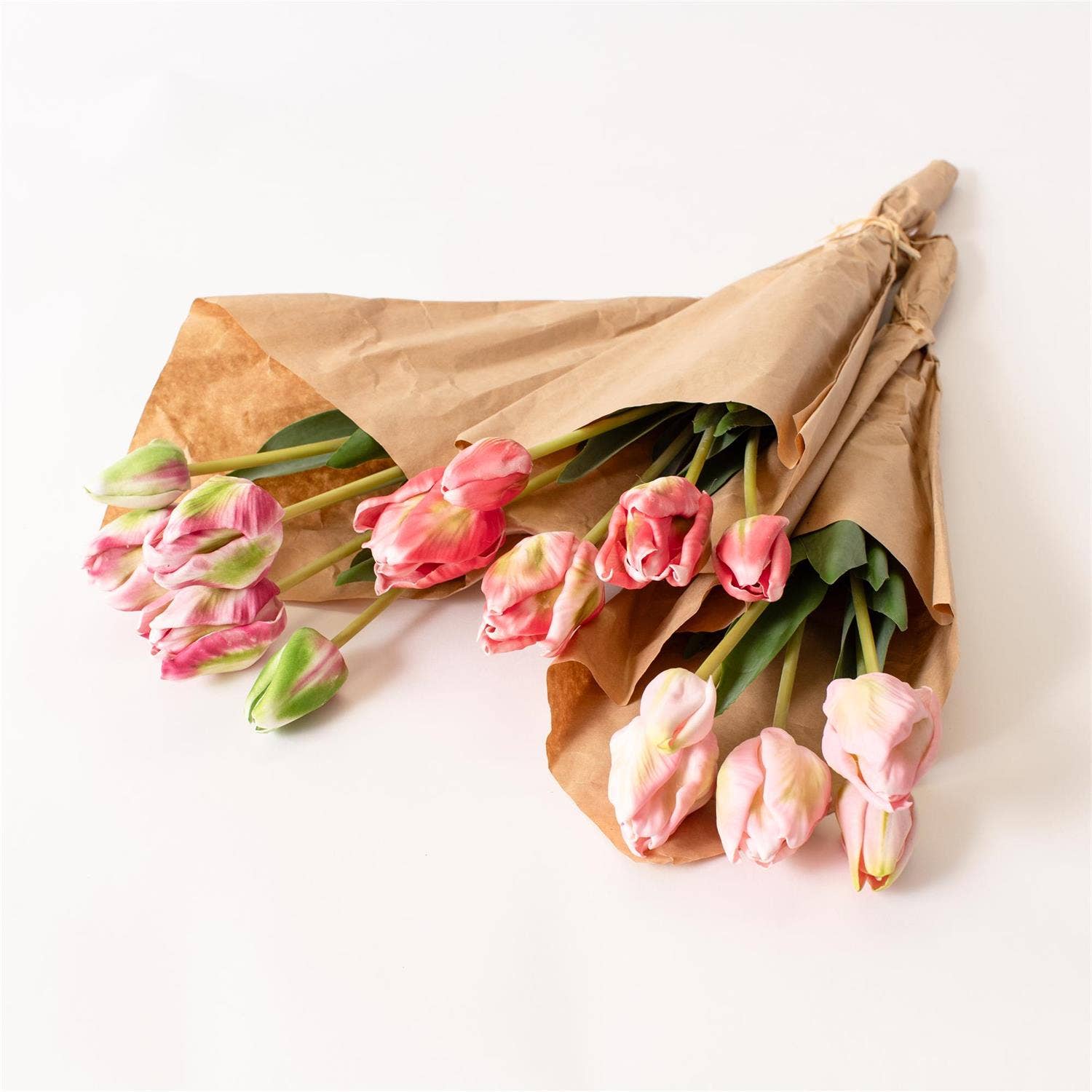 Real Touch Pink Tulip Bunch Wrapped
