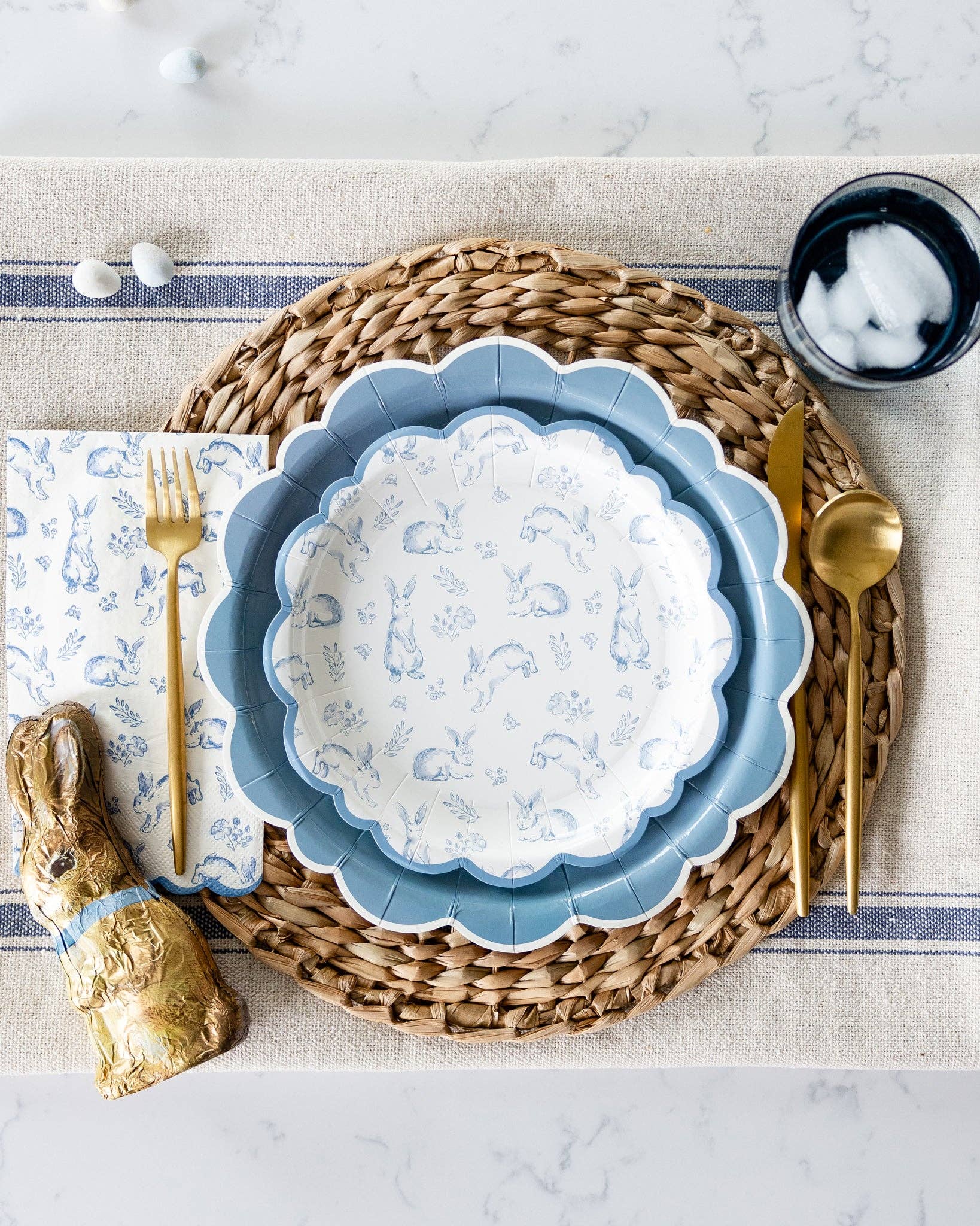 Blue Scalloped Edge Plates