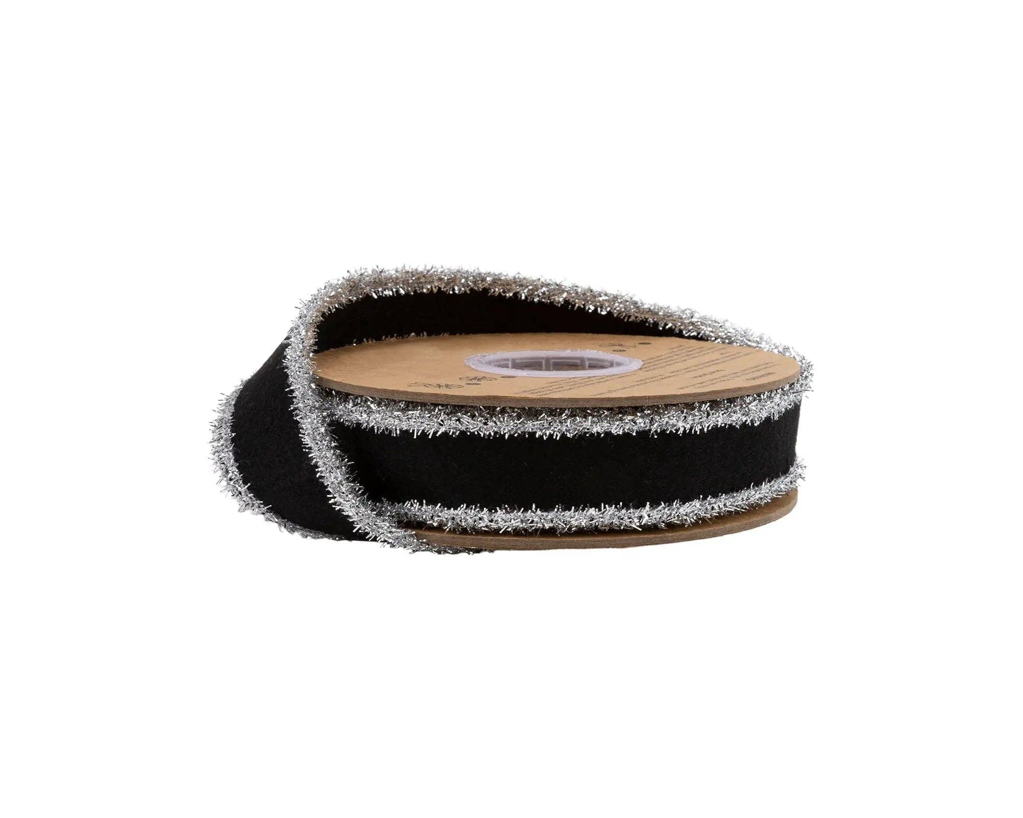Black Felt Wired Ribbon