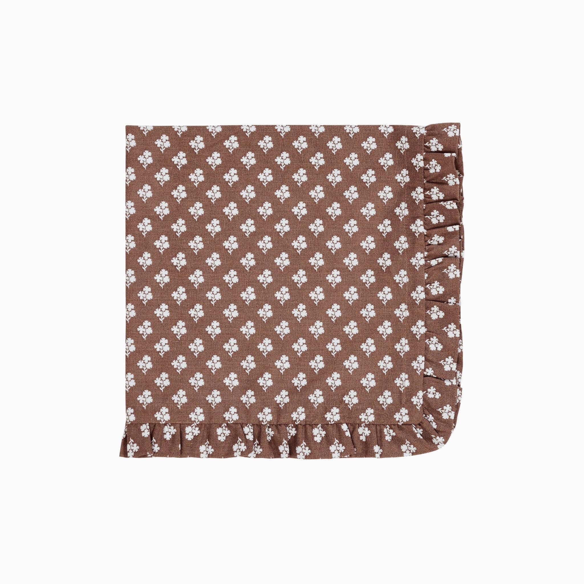 Constance Chocolate Ruffled Dinner Napkin