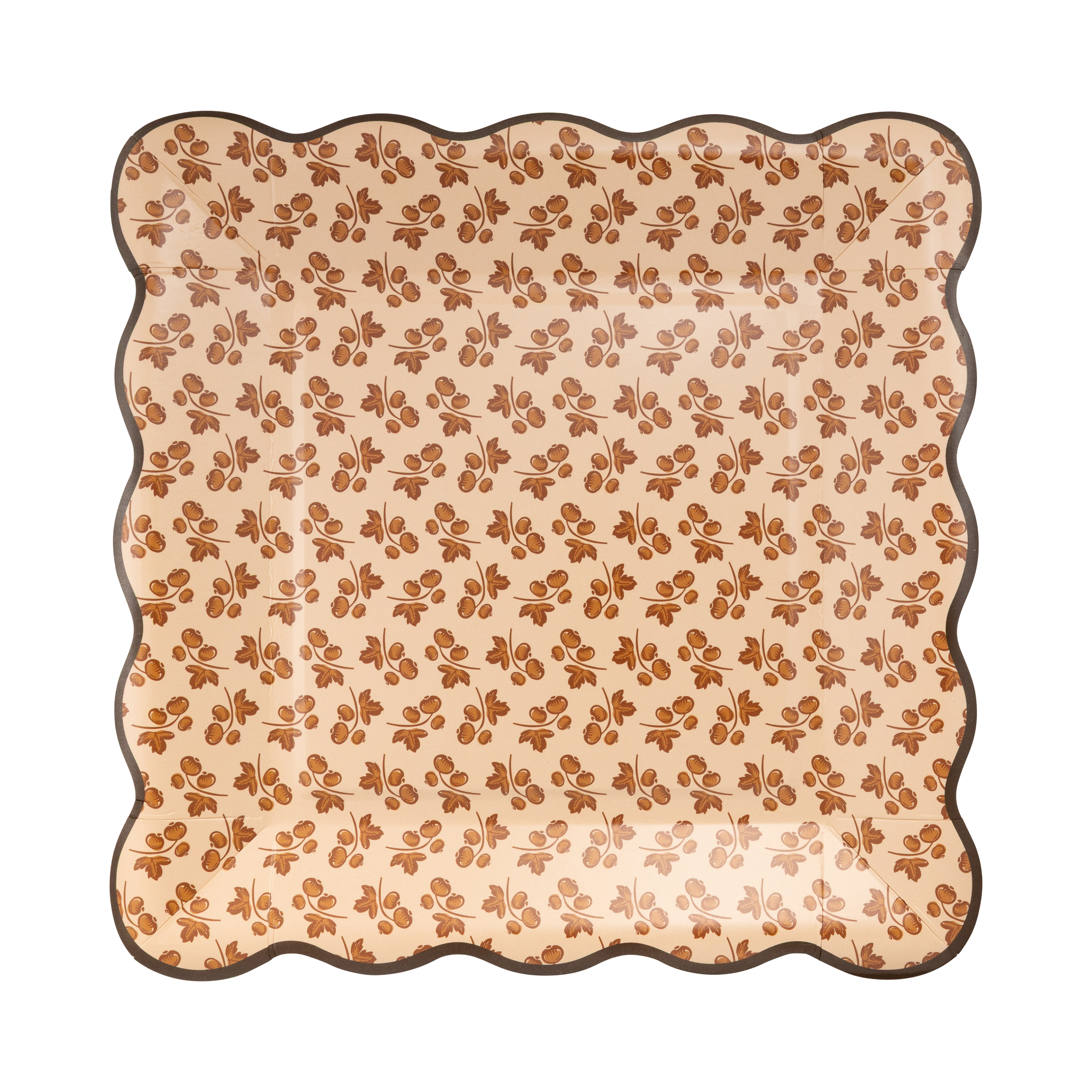 Autumn Block Print Paper Plates