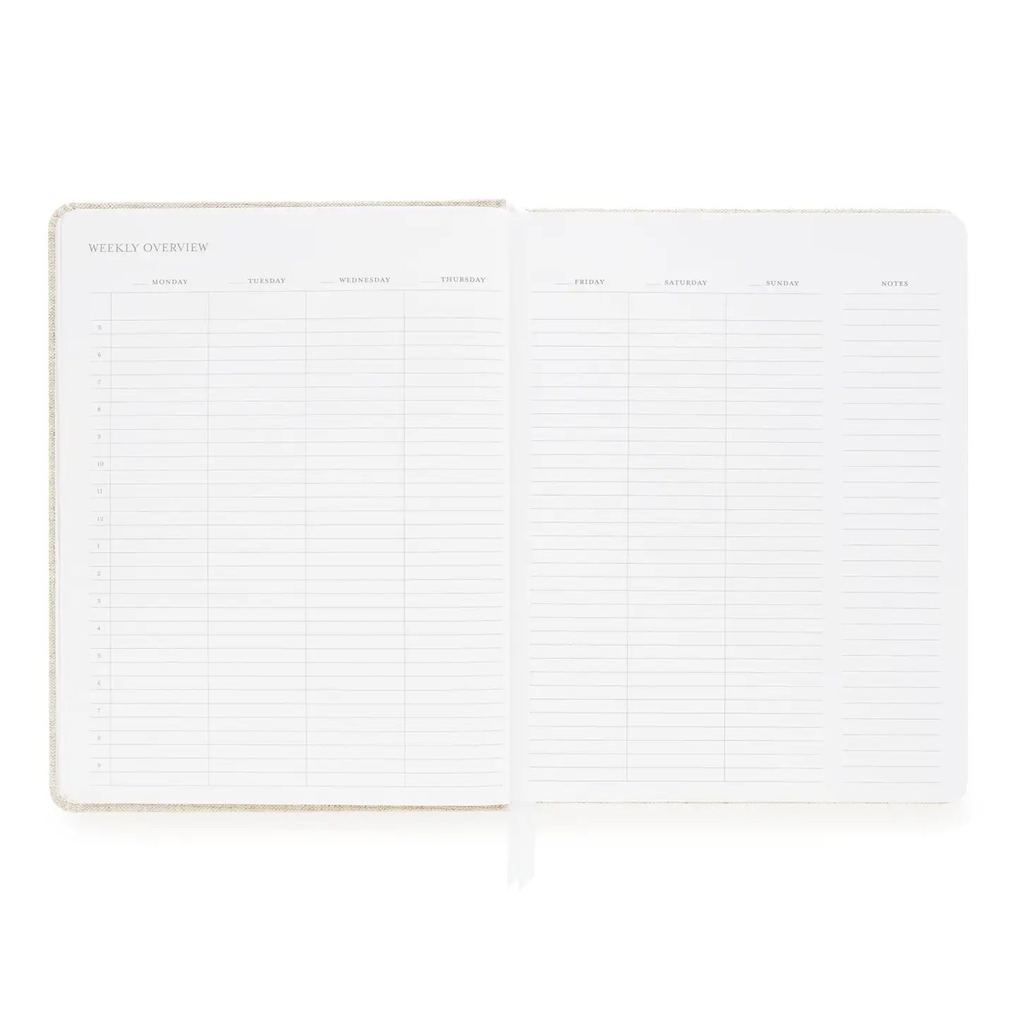 Undated Weekly Planner, Flax