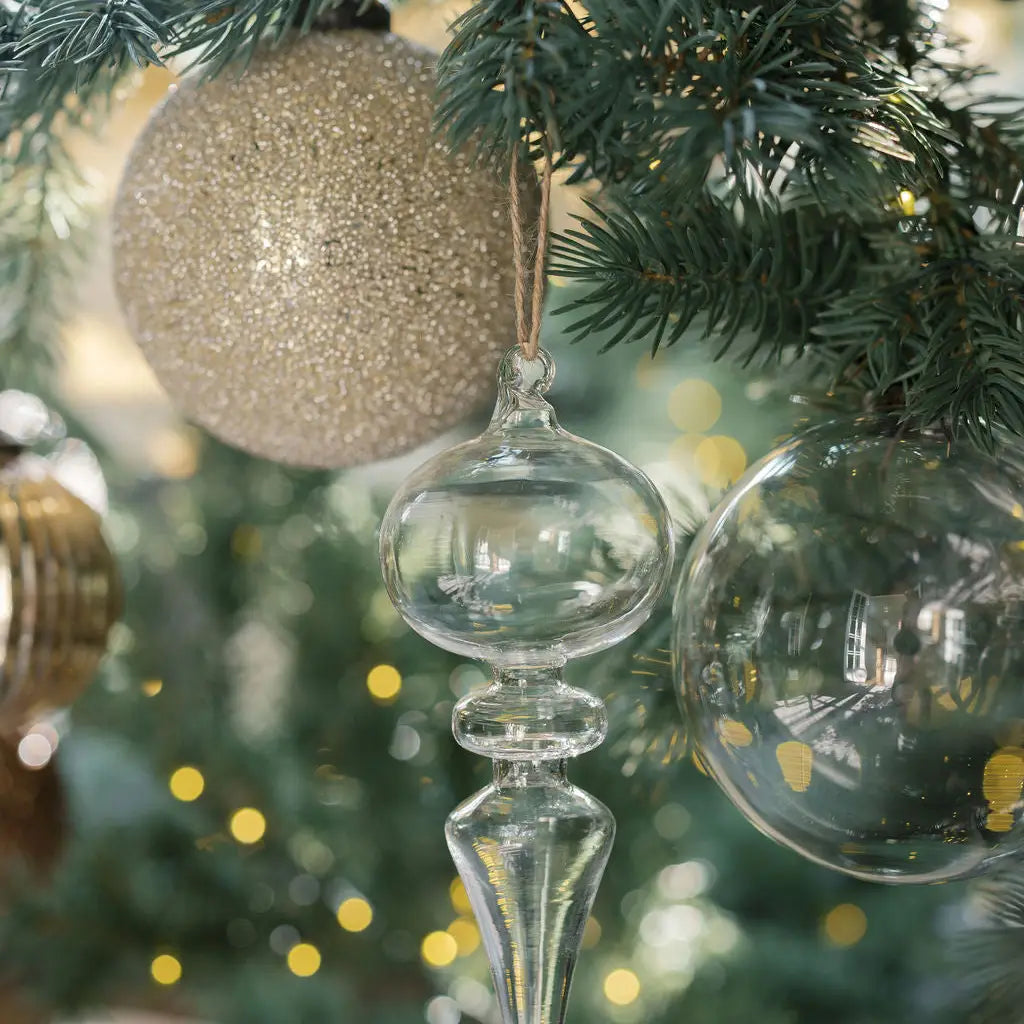 Assorted Neutral Palette Glass Finial Ornament