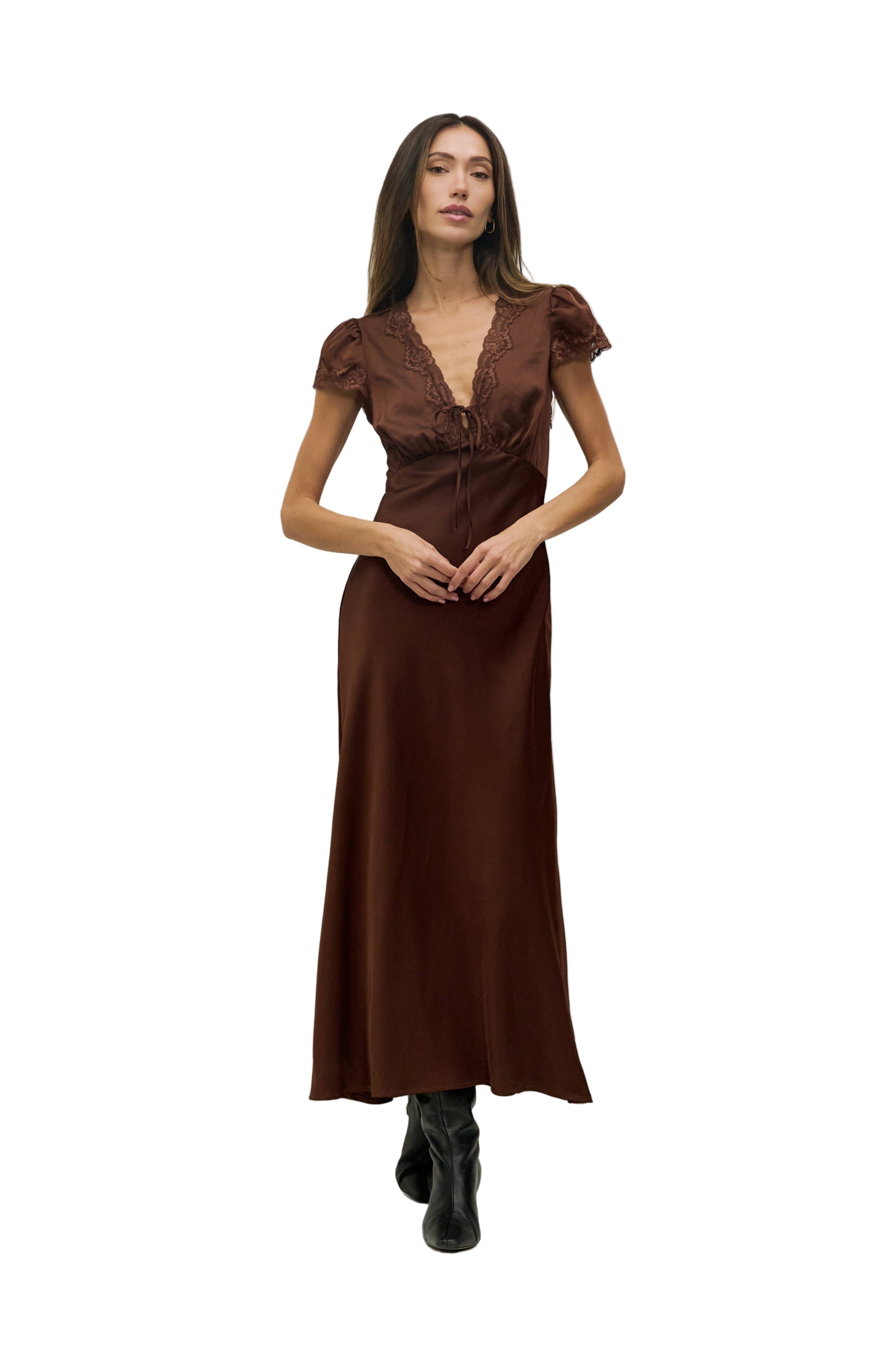 The Vivienne Dress Brown