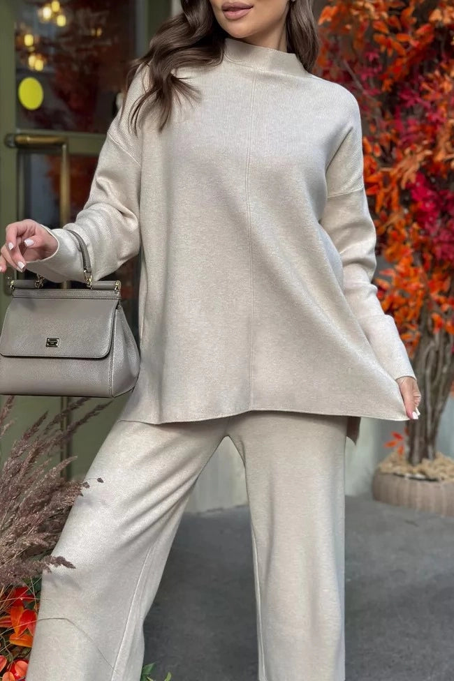 Bea Knit Sweater/ Pant Set Beige