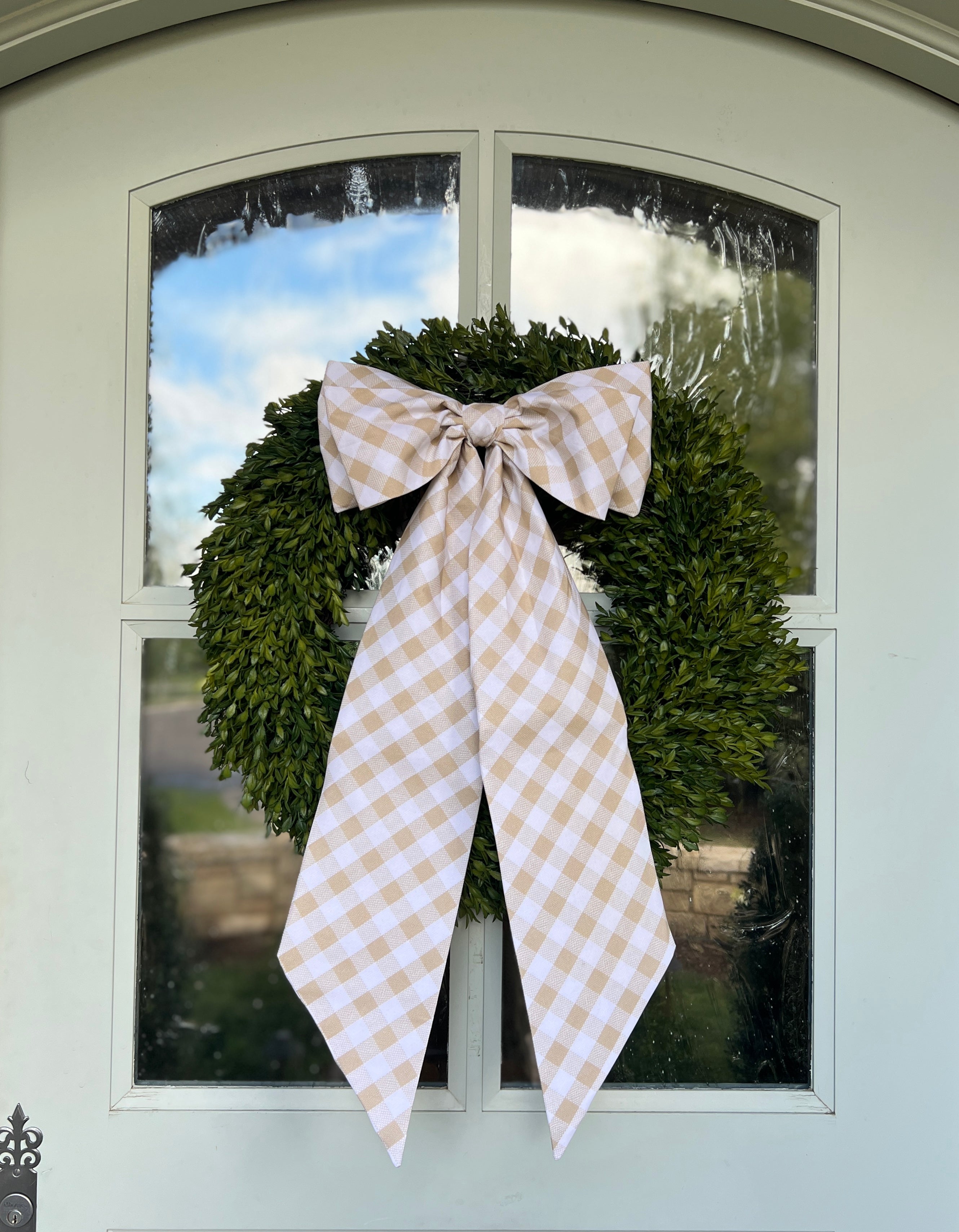 Bristol Check Toasted Honey Wreath Bow