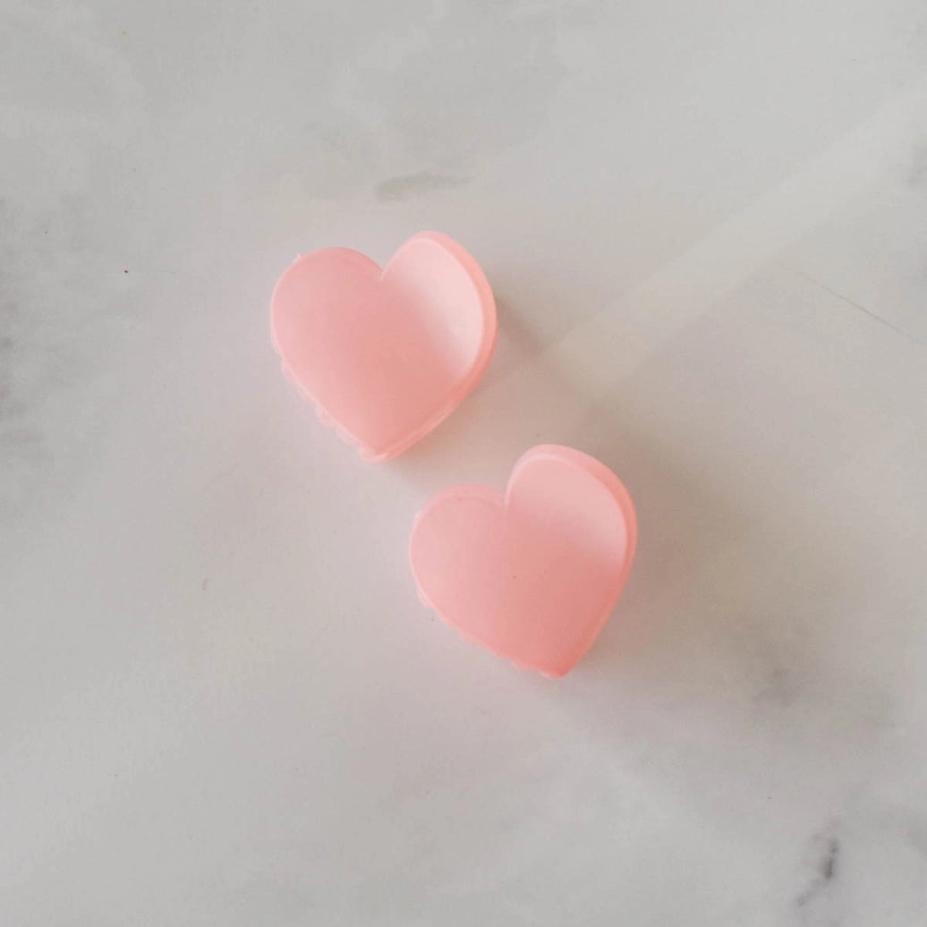 Ice Matte Candy Hearts Hair Clip Set Strawberry