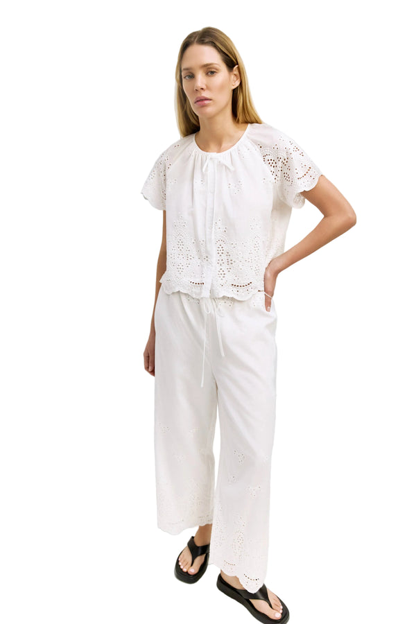 The Mariska Pants | Embossed Scallop Edge Pants