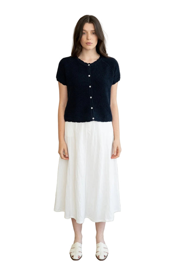 Navy Soft Textured Knit Cardigan