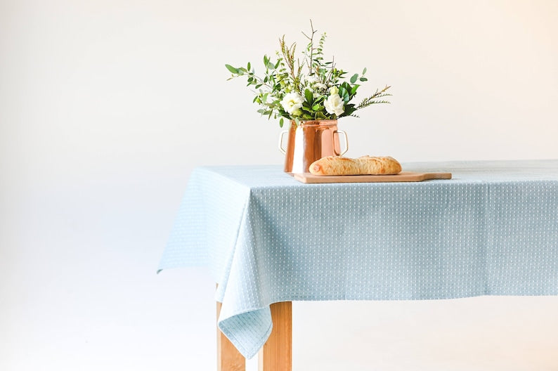 Blue Dotted Tablecloth