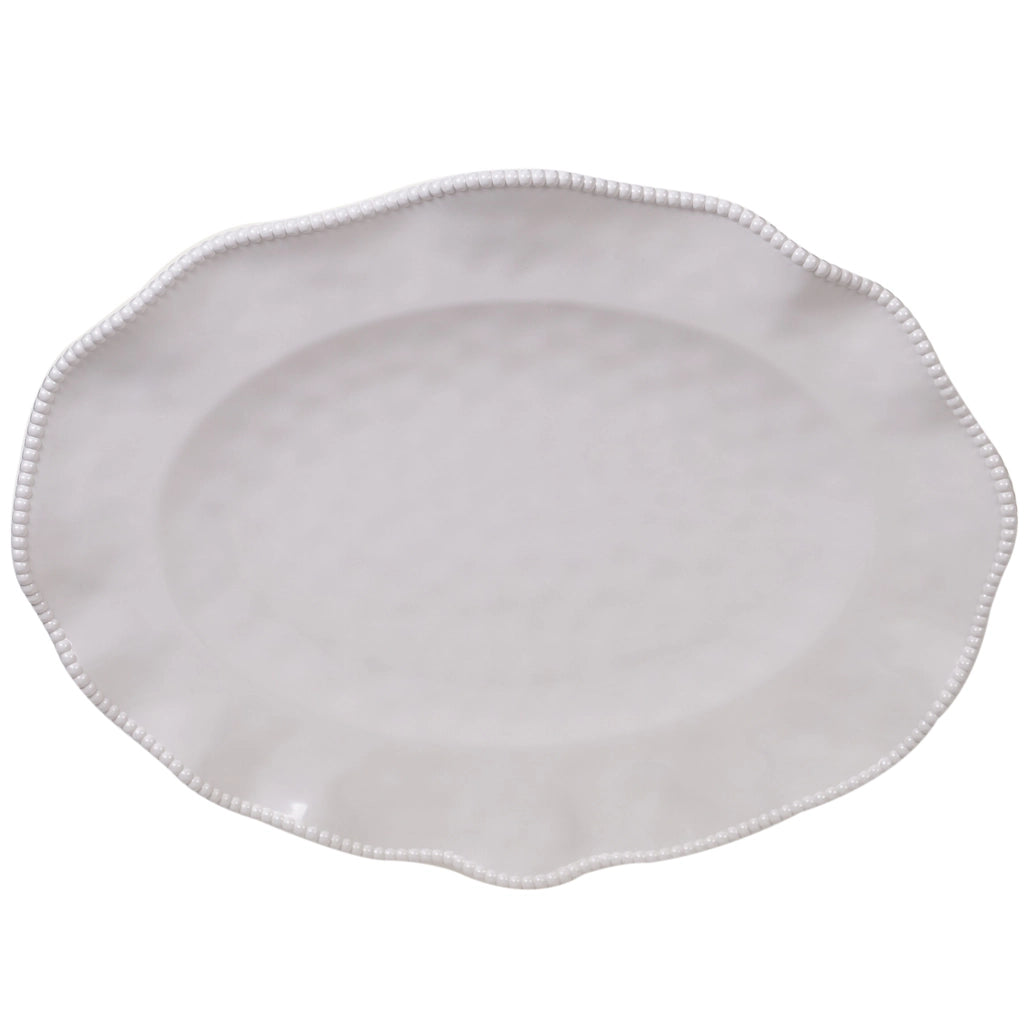 Perlette Cream Melamine Oval Platter 18 in X 13.5 in