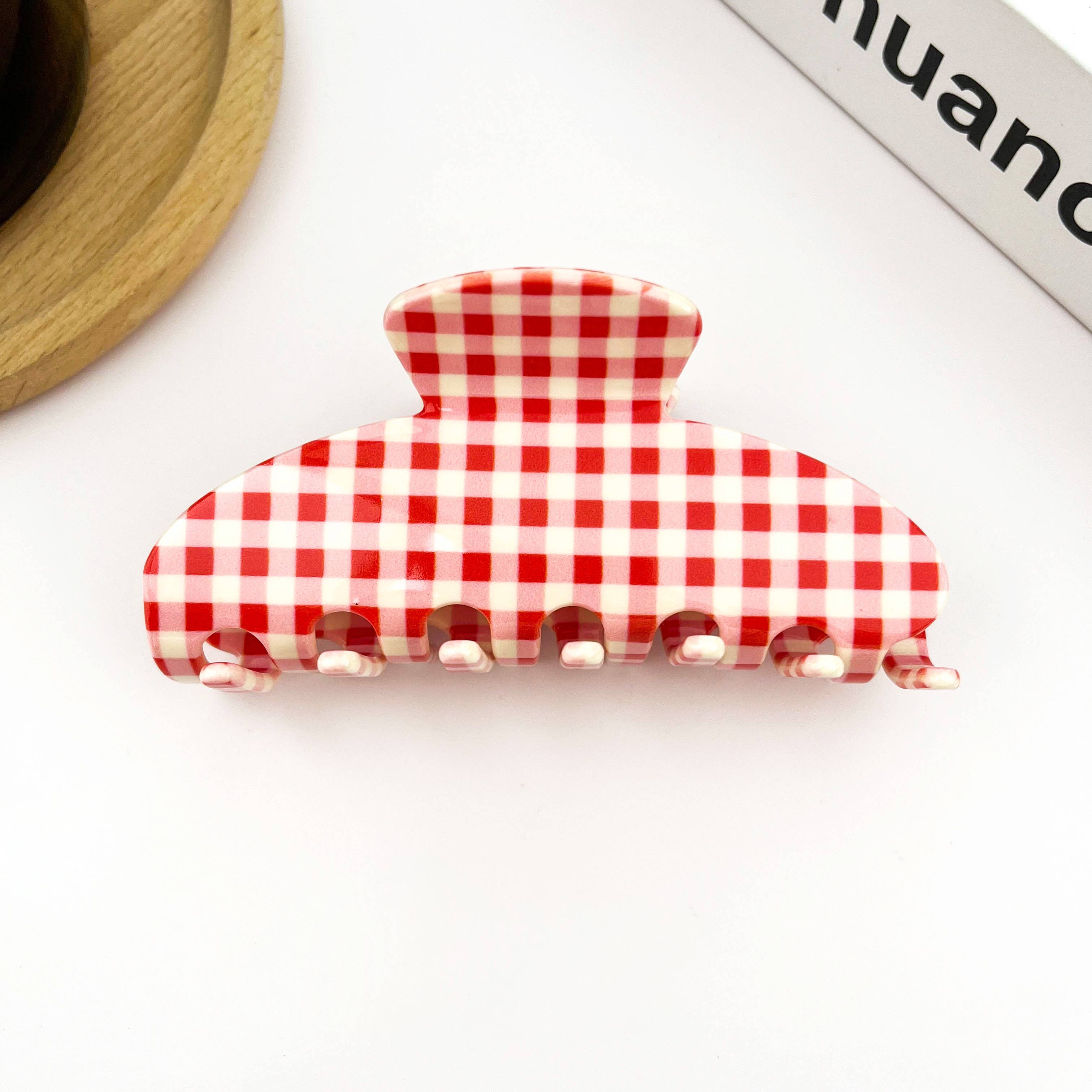 Checkerboard Hair Claw Clip