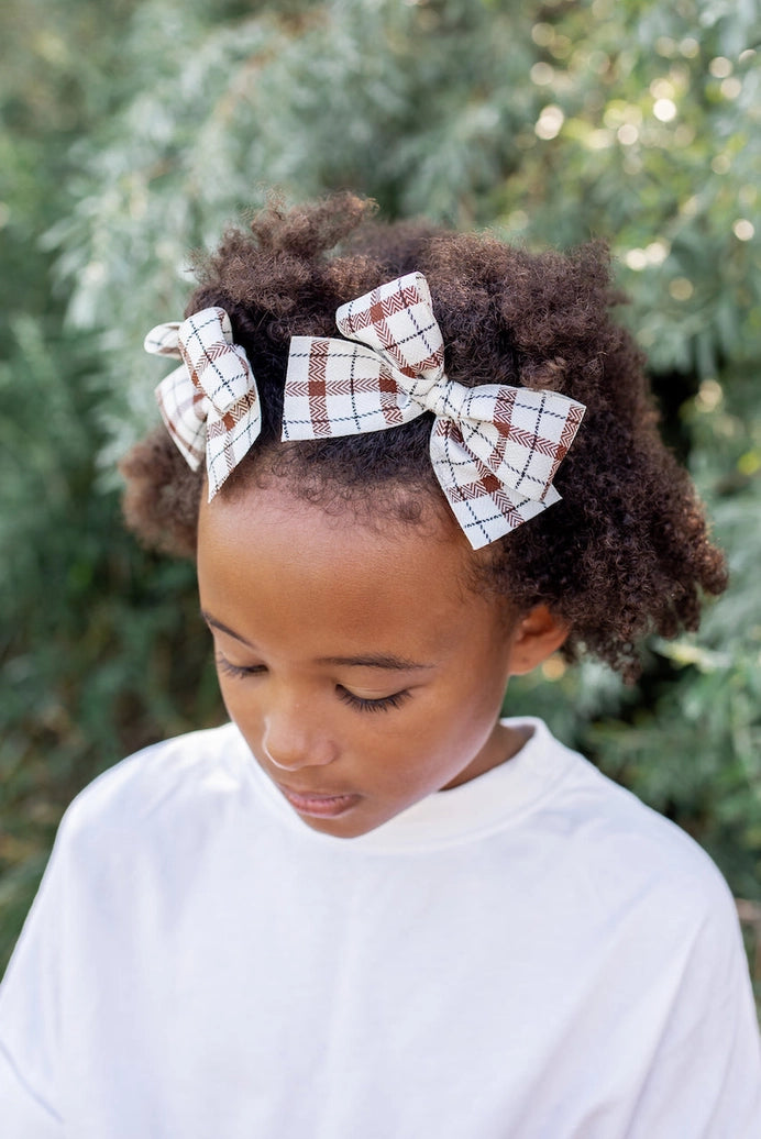 Schoolgirl Plaid | Pigtail Set - Ribbon Bow