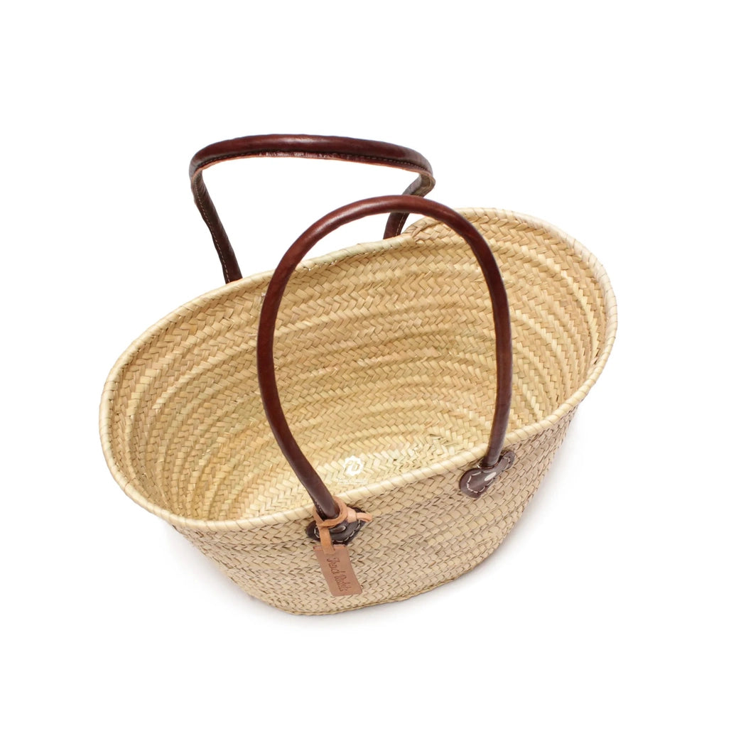 Shoulder Straw Bag French Baskets Handle Long
