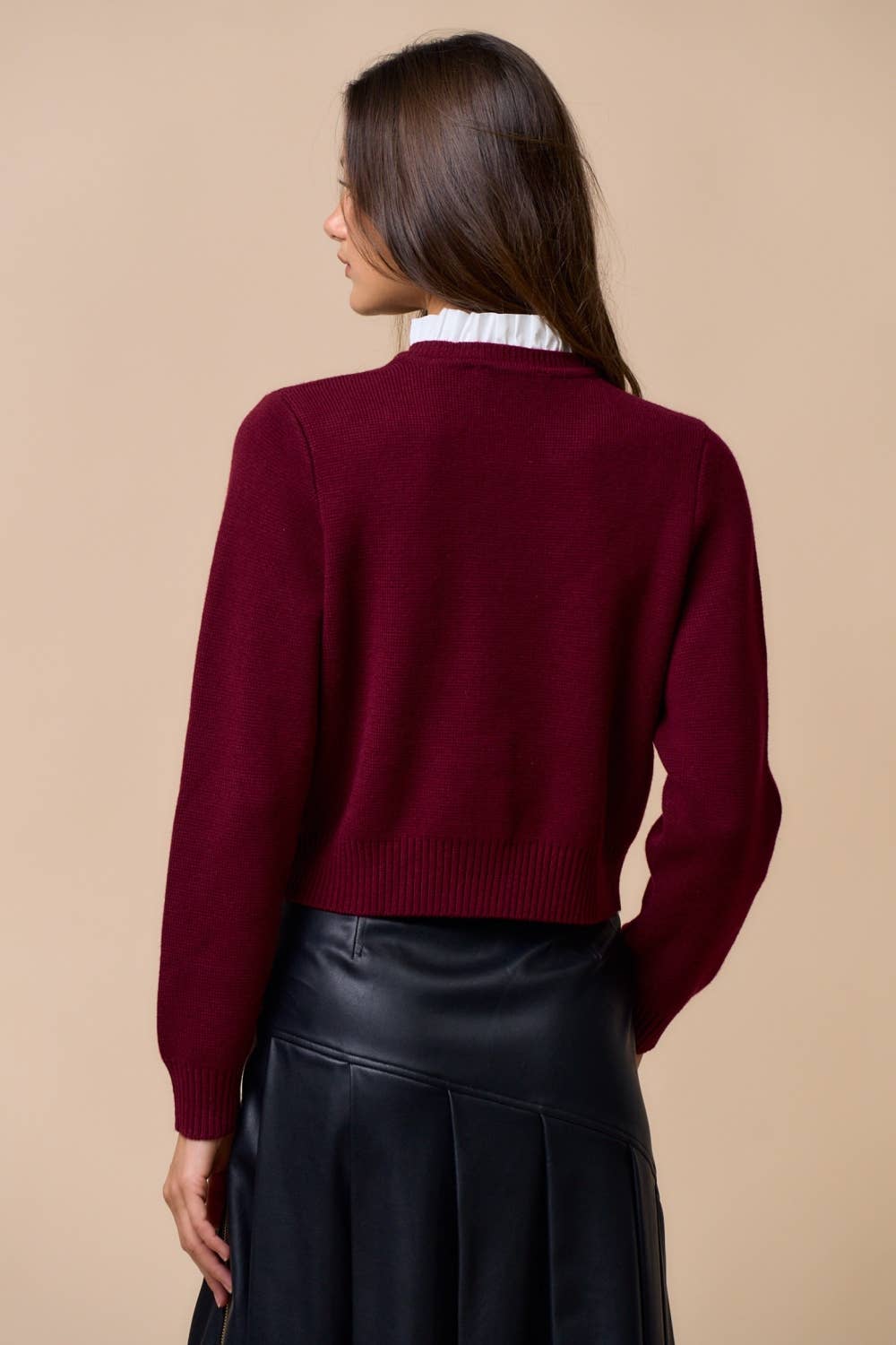 Button Down Cardigan Top with Gold Buttons