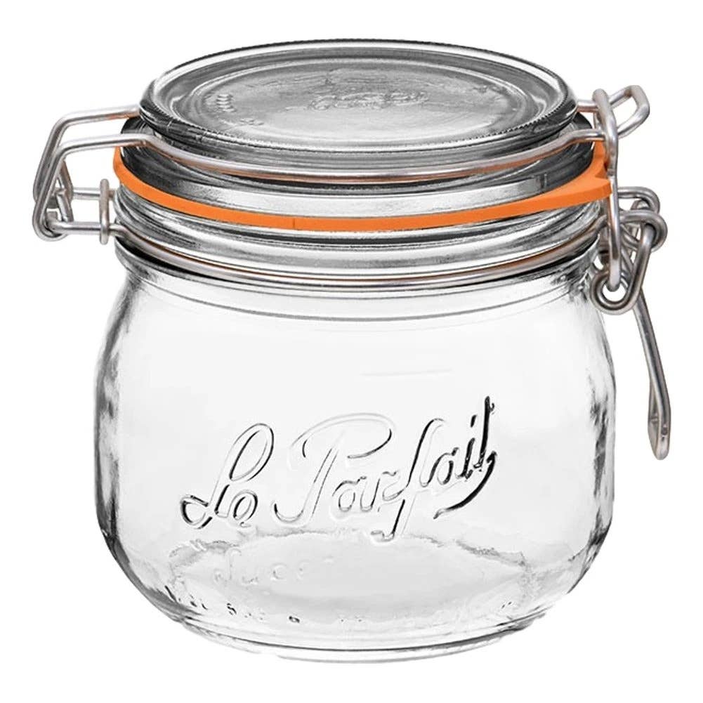 Rounded French Glass Storage Jar 500ml